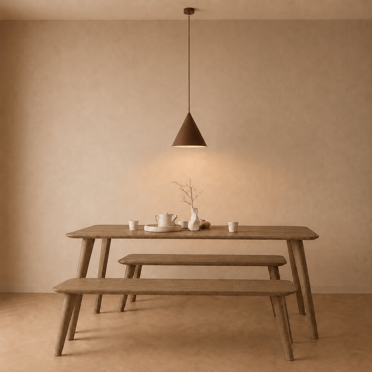 7MAGOKfurniture Dining Table & Bench Set Solid Oak Rectangular Dining Table & Bench Set, 4–8 Seater | KANTAR Collection (Copy)