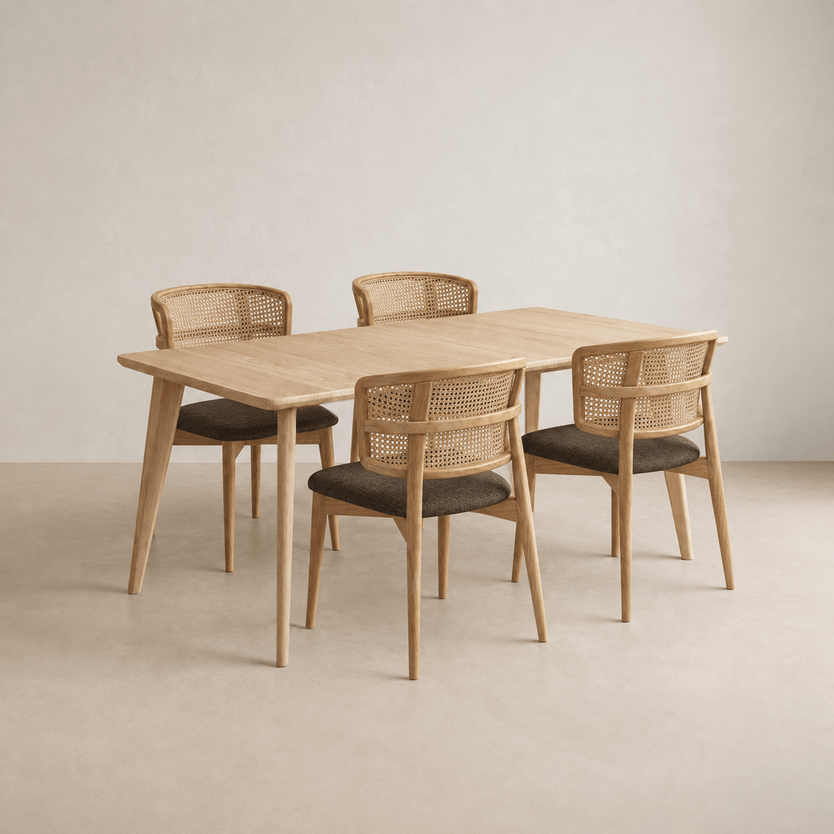 7MAGOKfurniture Dining Table & Chair Set Extendable Solid Oak Dining Table Set with NEW YORK Chairs | KANTAR Collection - draft