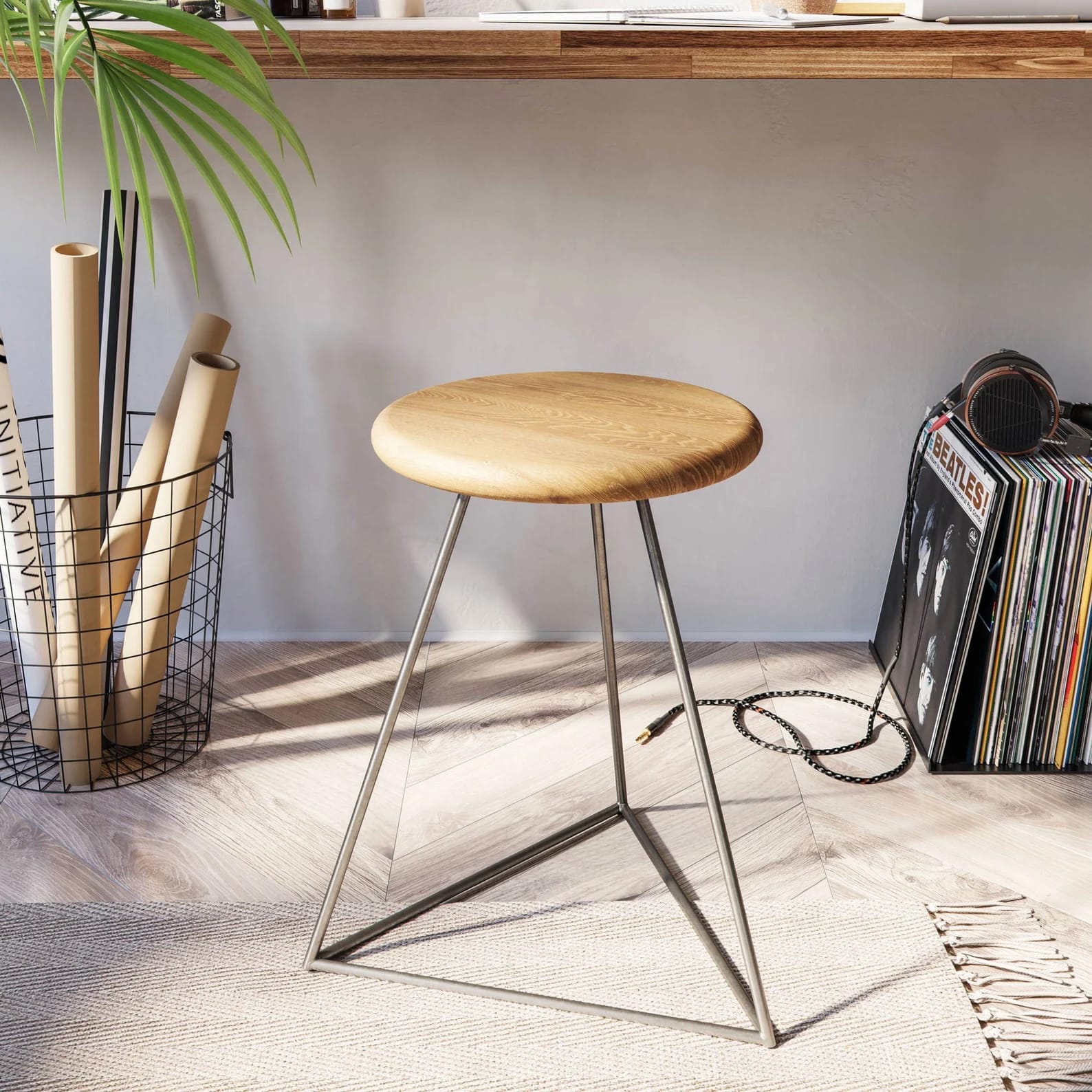 7MAGOKfurniture Kitchen & Dining Benches Solid Character Oak Prism Stool | Handmade in UK