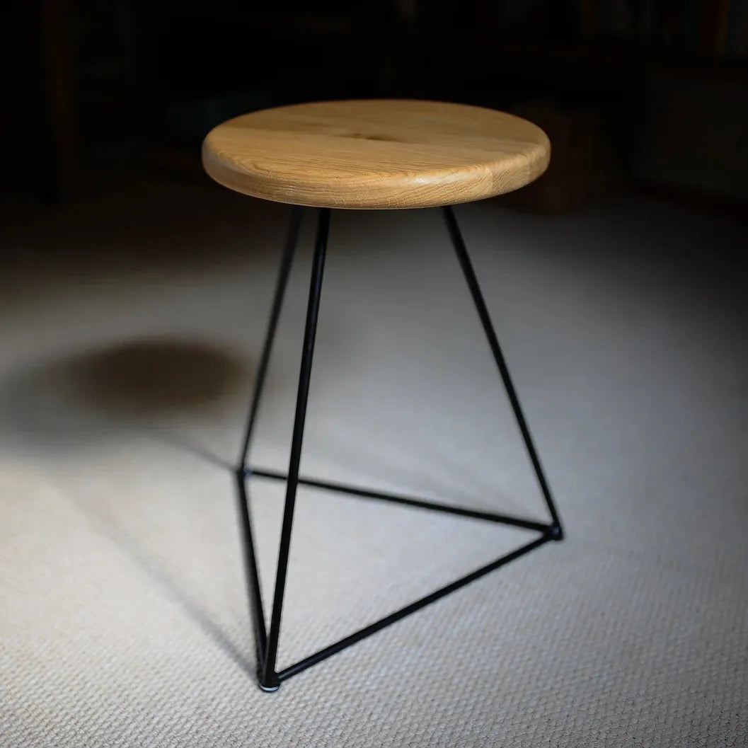 7MAGOKfurniture Kitchen & Dining Benches Solid Character Oak Prism Stool | Handmade in UK