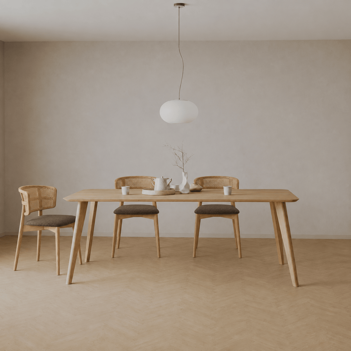 7MAGOKfurniture Kitchen & Dining chairs Dining Chair for Kitchen and Dining Room, Wicker and Solid Wood | LISBOA