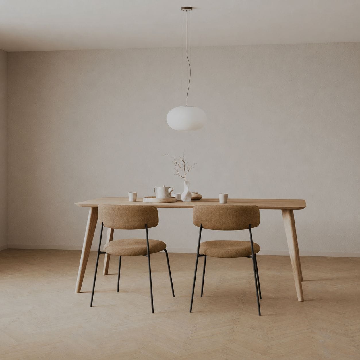 7MAGOKfurniture Kitchen & Dining chairs Solid Oak Dining Table with rounded corners & Chair Set | KANTAR Collection