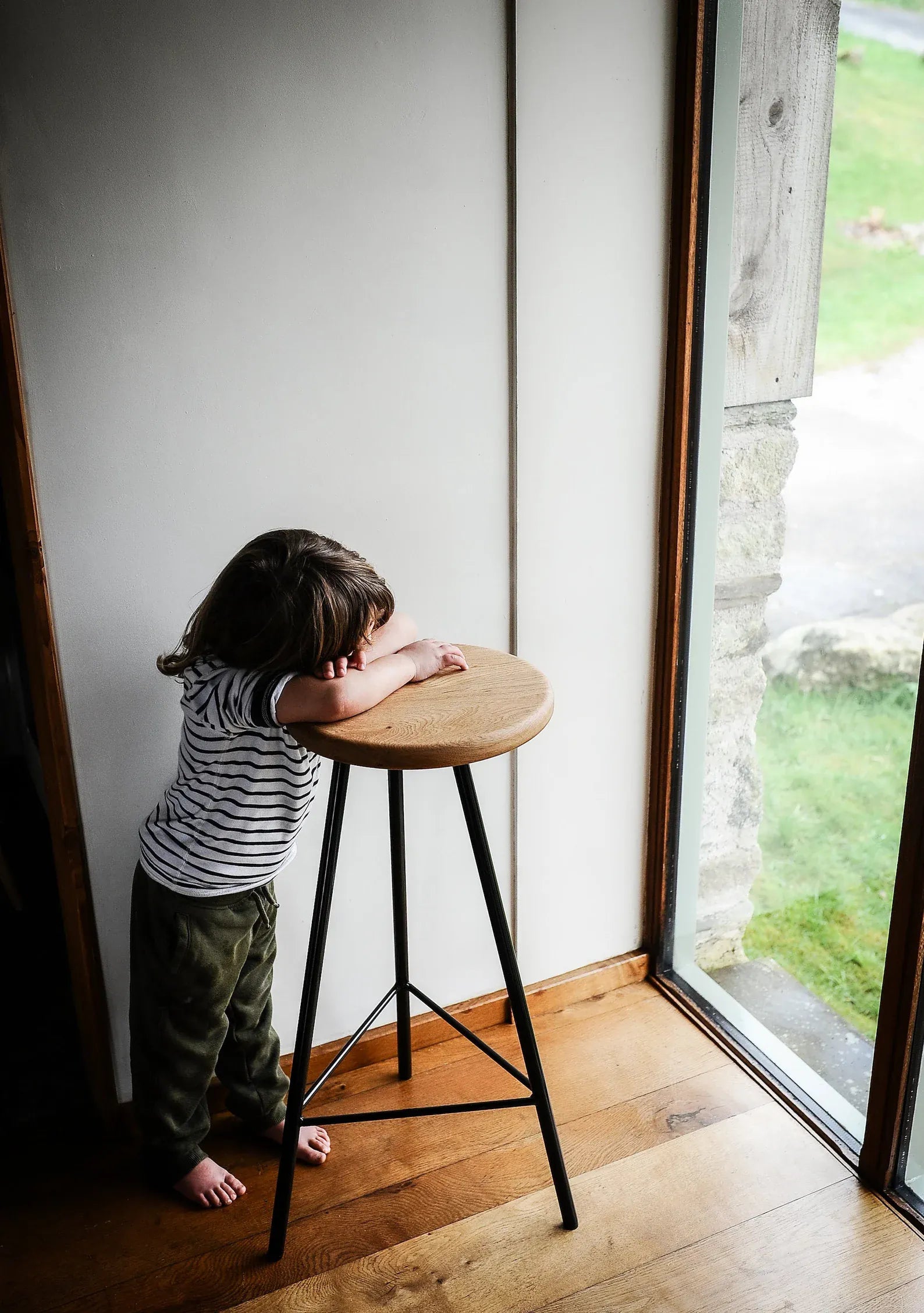 7MAGOKfurniture Kitchen & Dining chairs Solid Oak & Steel High Stool | Handmade in UK