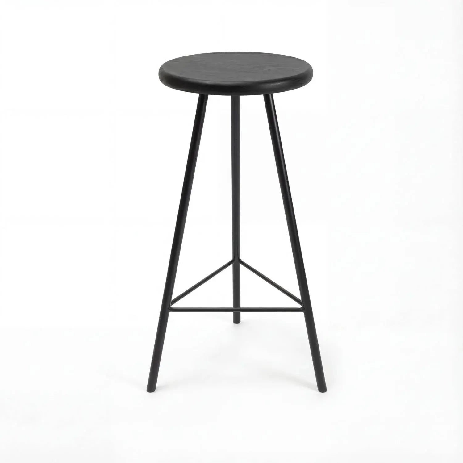 7MAGOKfurniture Kitchen & Dining chairs Solid Oak & Steel High Stool | Handmade in UK