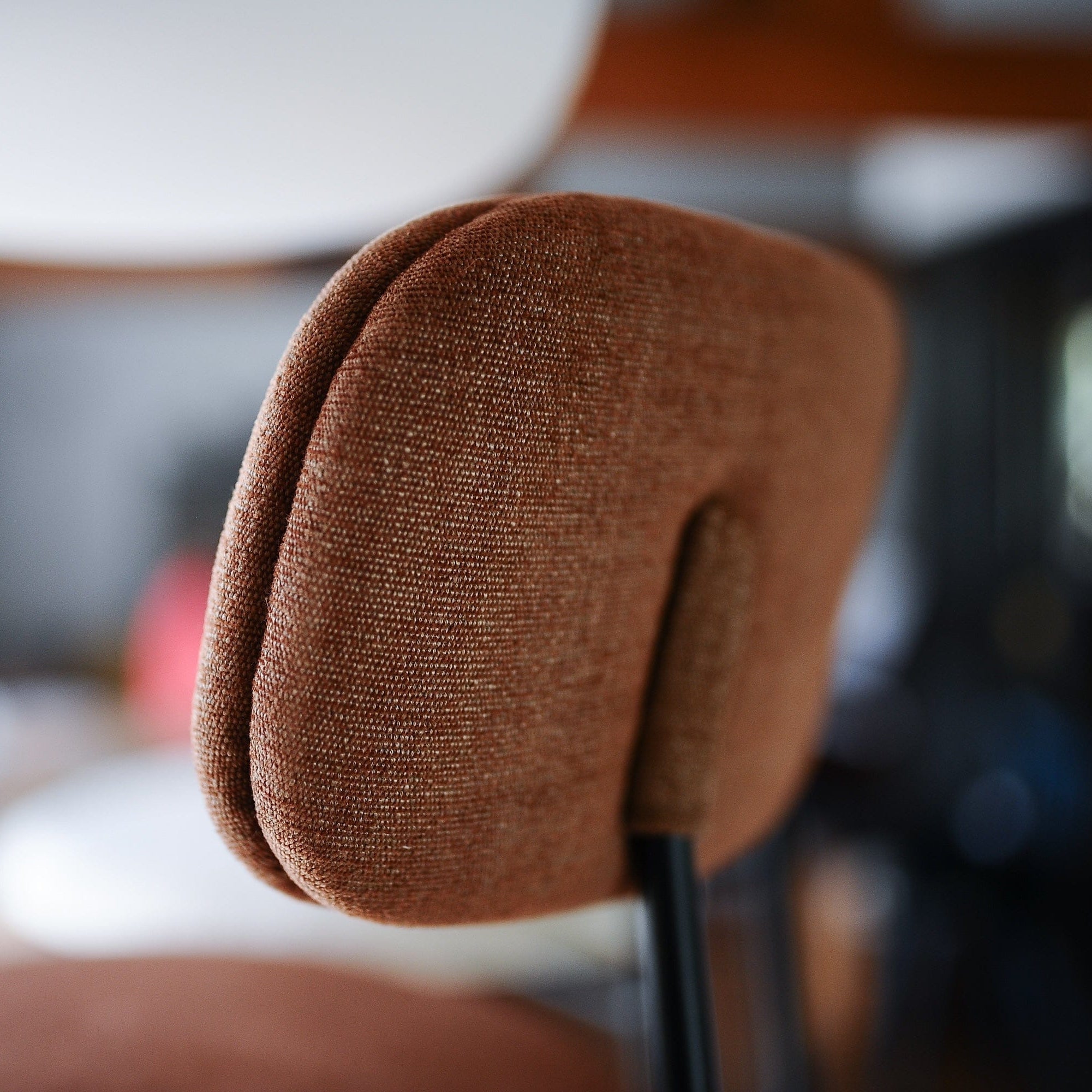 Brown PARIS Dining Chair with Rounded Upholstered Backrest