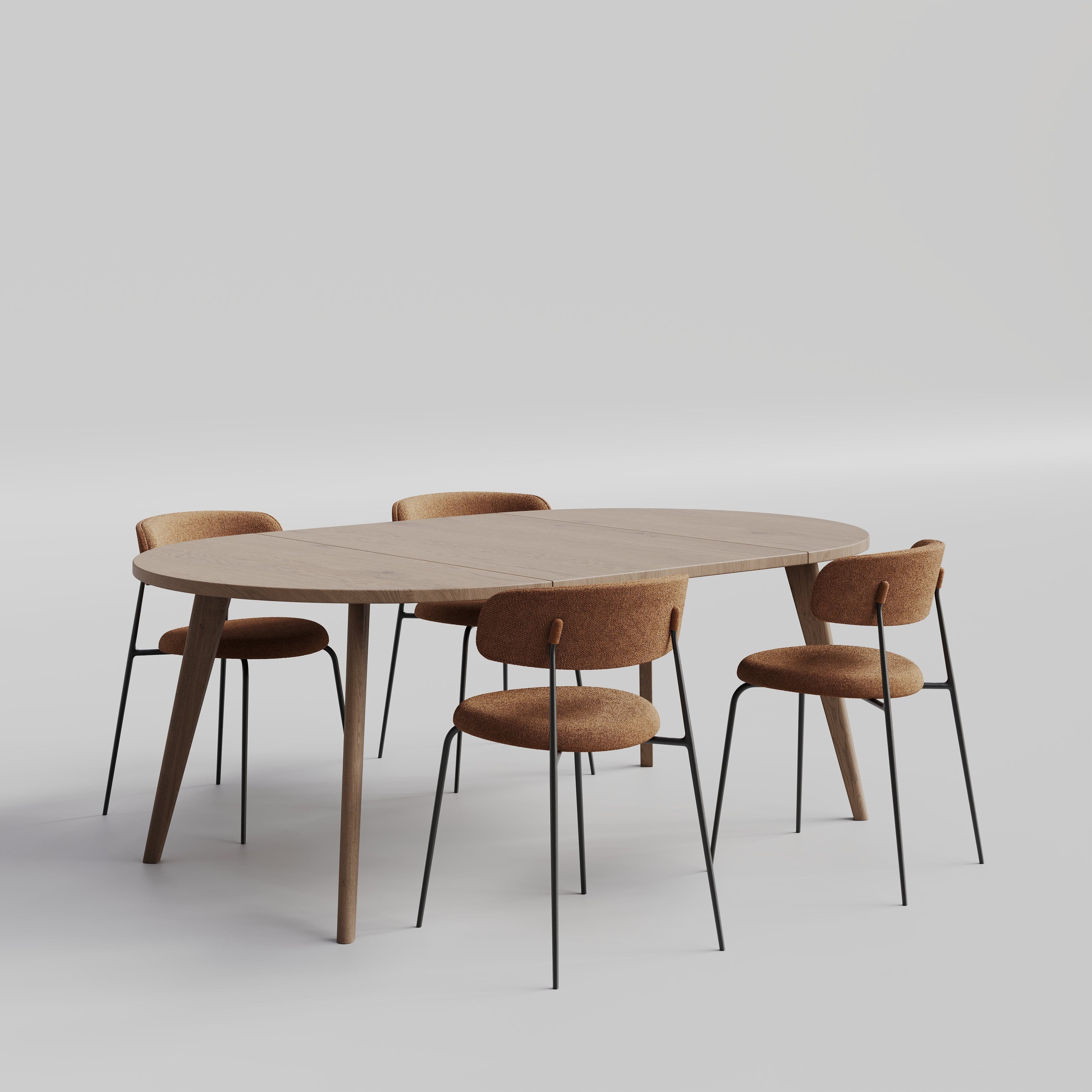 7MAGOKfurniture Kitchen & Dining chairs Upholstered Dining Chair, Brown & White Fabric, Steel Legs | x2 PARIS Chairs (brown)