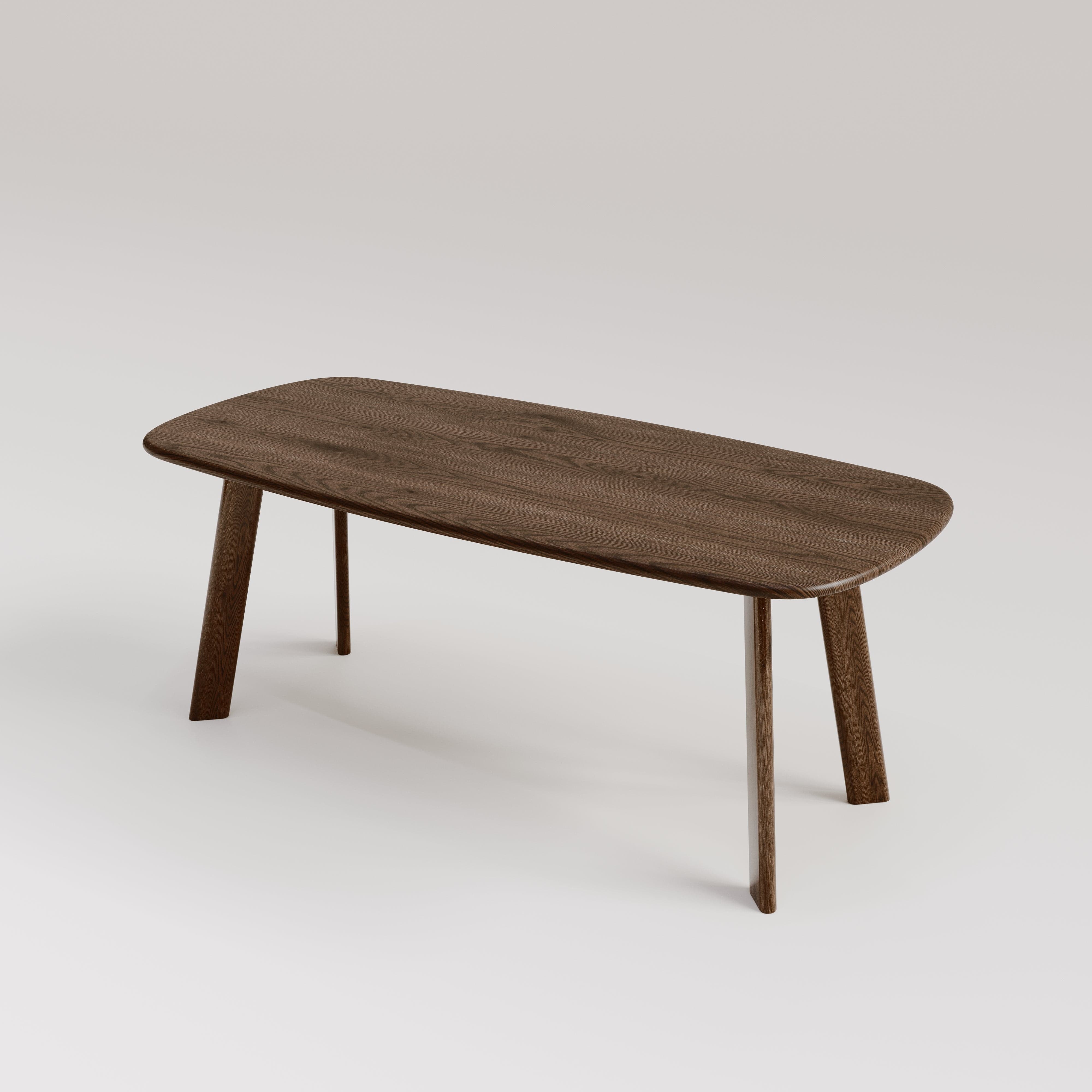 7MAGOKfurniture Kitchen & Dining Room Tables 190 x 90 cm / SMOKED OAK Oval Solid Oak Dining Table, Smoked or White Oak Finish | MILAN Collection