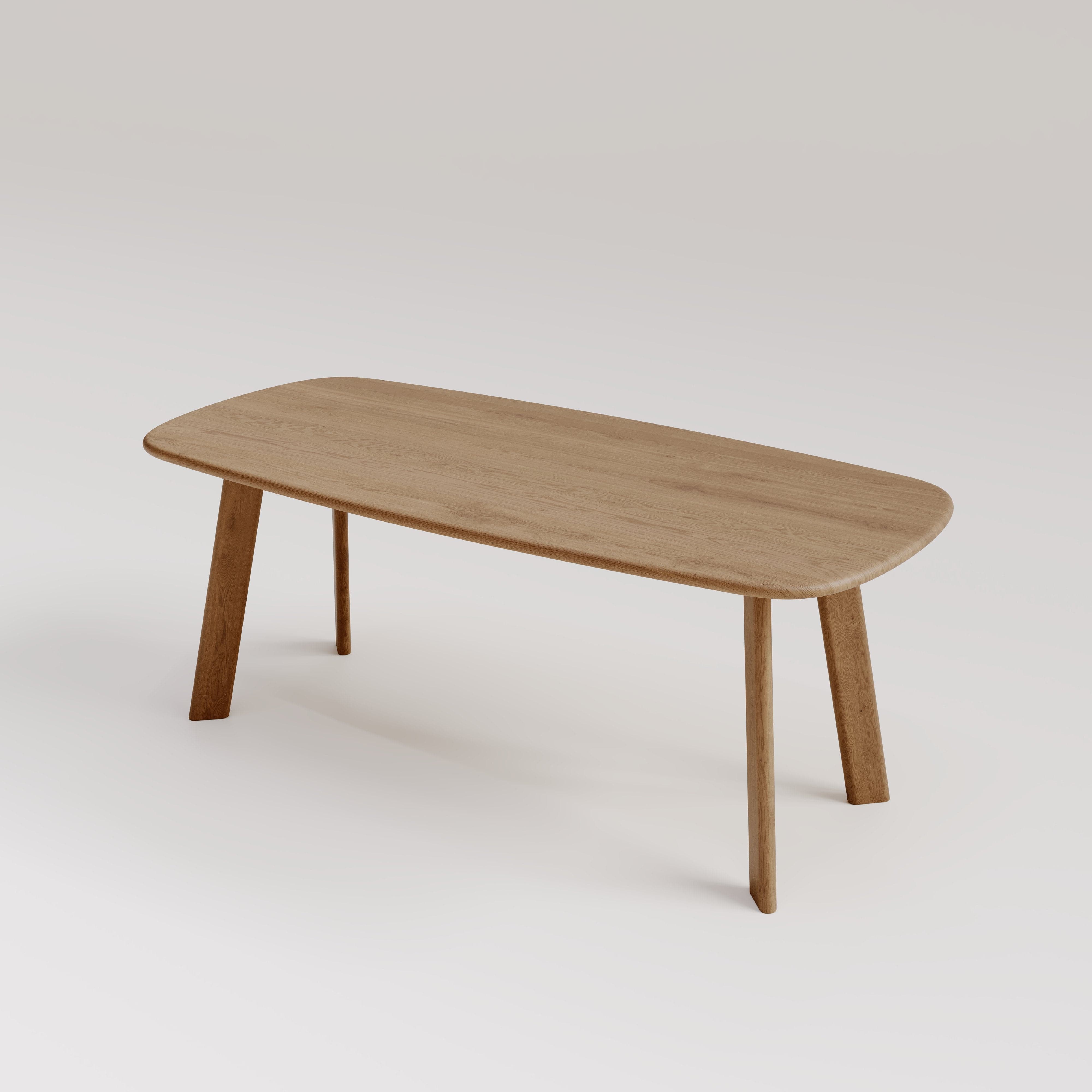 7MAGOKfurniture Kitchen & Dining Room Tables 190 x 90 cm / WHITE OAK Oval Solid Oak Dining Table, Smoked or White Oak Finish | MILAN Collection