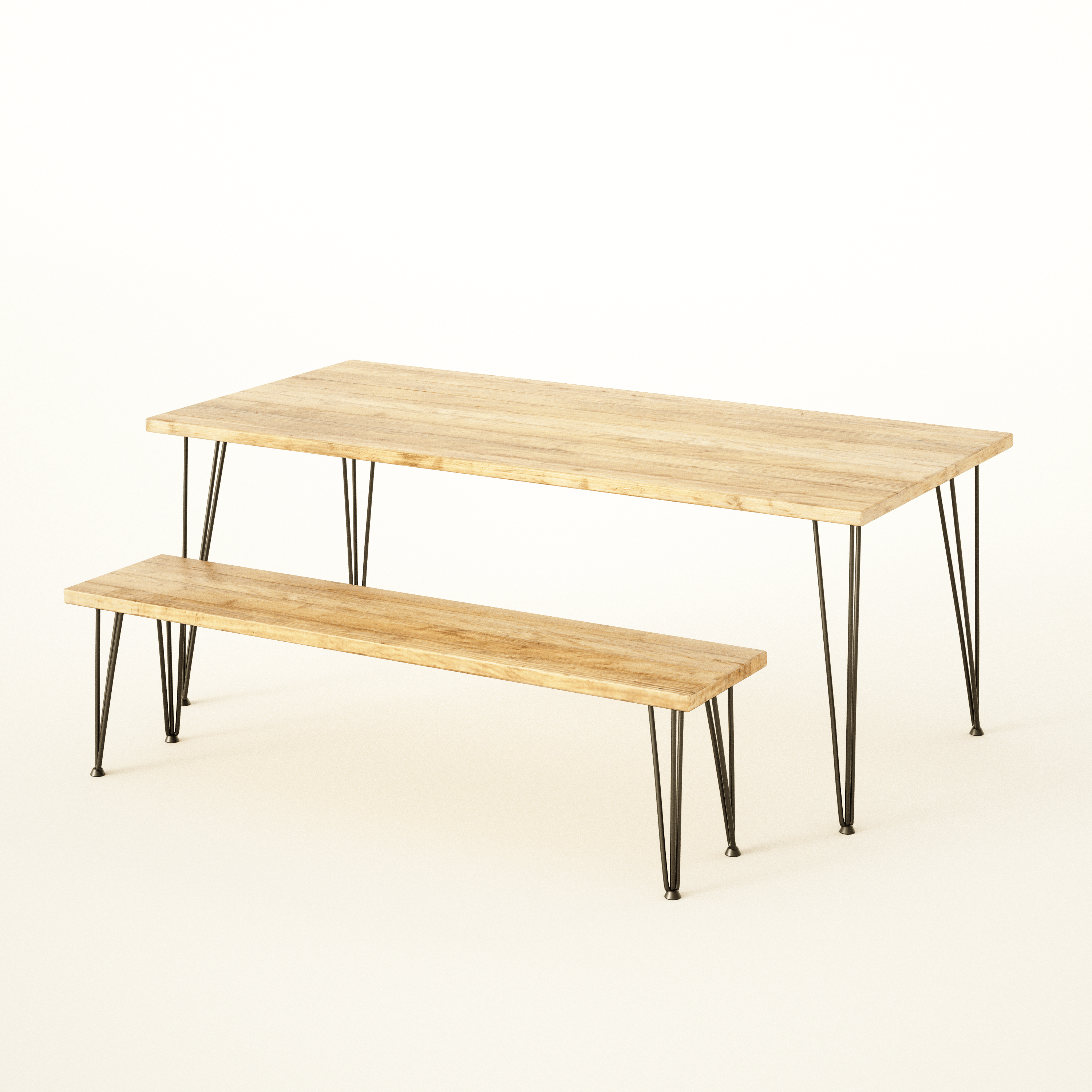 7MAGOKfurniture Kitchen & Dining Room Tables Dining Table on Hairpin Legs, Reclaimed Solid Wood, Customisable | RECLAIMED Collection