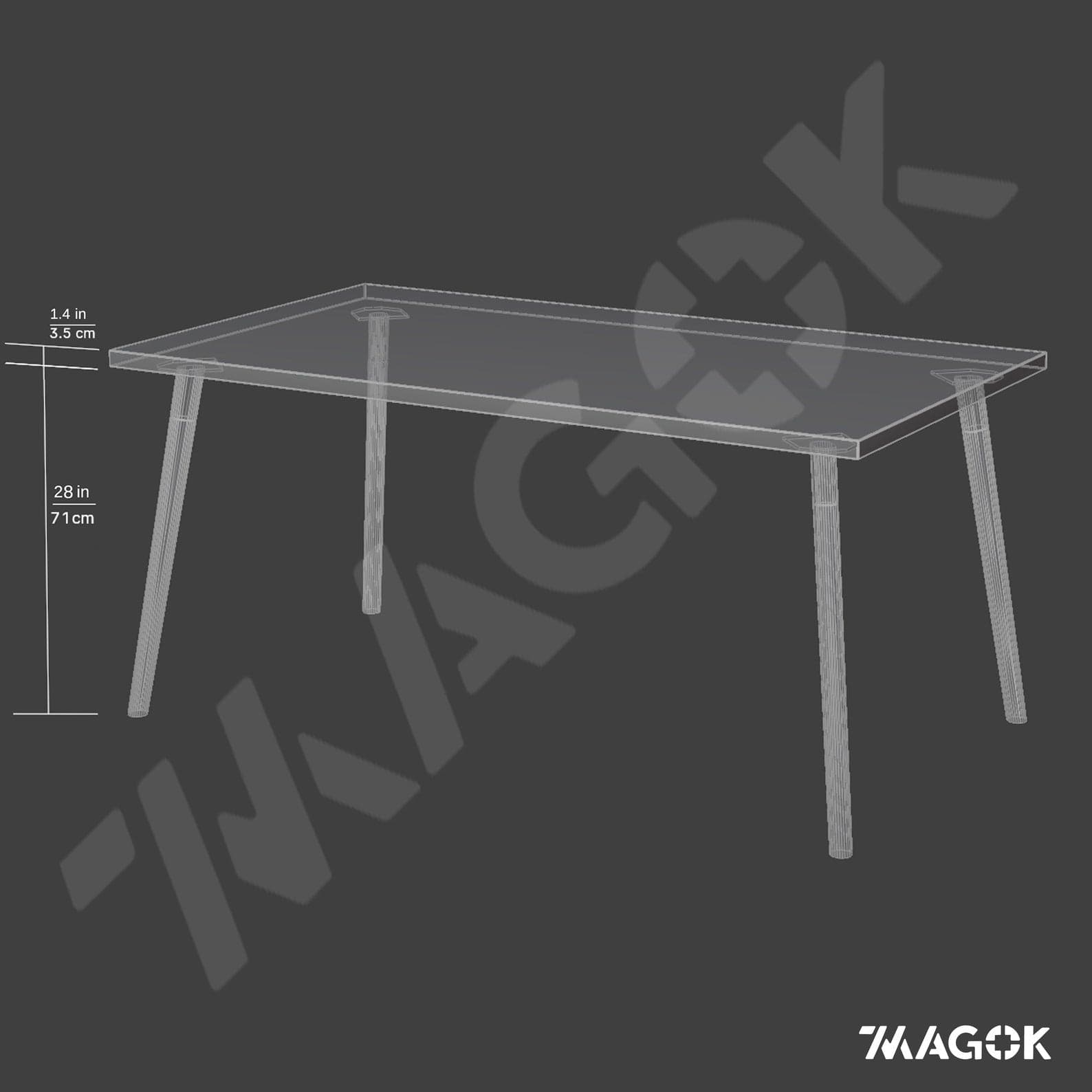 7MAGOKfurniture Kitchen & Dining Room Tables Dining Table, Reclaimed Wood on Danish Oak Legs | VINTAGE Collection