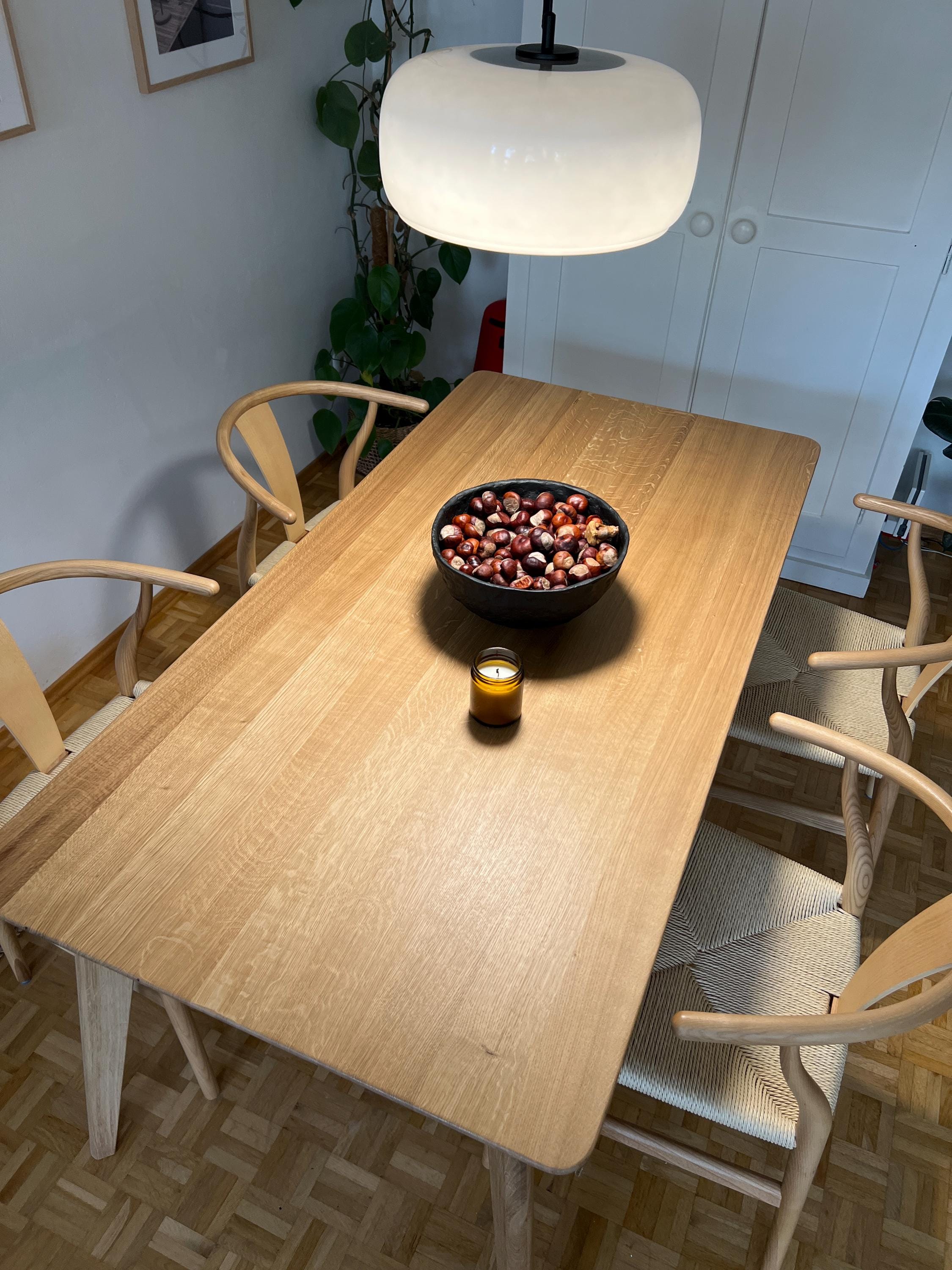 Solid Prime Oak Table in Natural in Clients Home