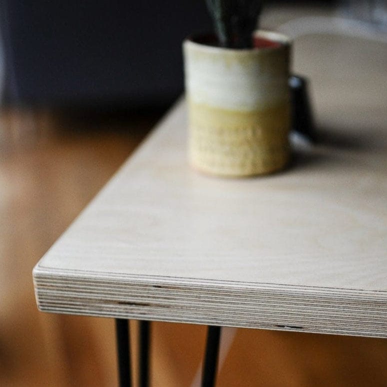 7MAGOKfurniture Kitchen & Dining Room Tables Rectangular Birch Plywood Dining Tabl, Seats 2-10, Steel Legs / BIRCH PLY Collection