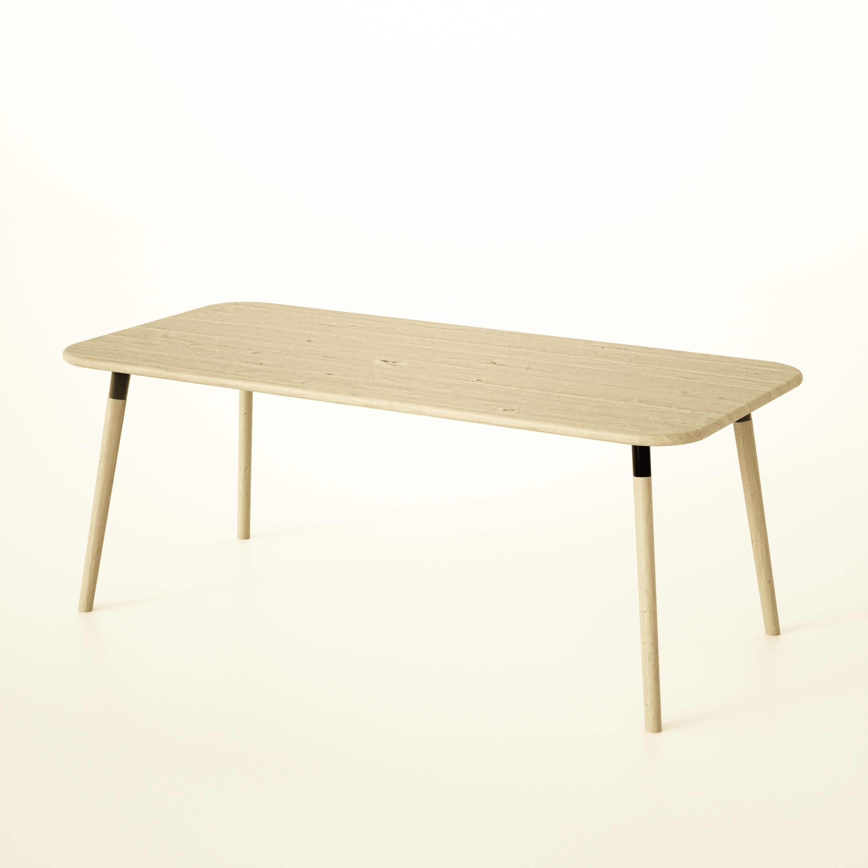 7MAGOKfurniture Kitchen & Dining Room Tables Rectangular Solid Oak Dining Table, 4–8 Seater, Round Tapered Legs | KALMA Collection