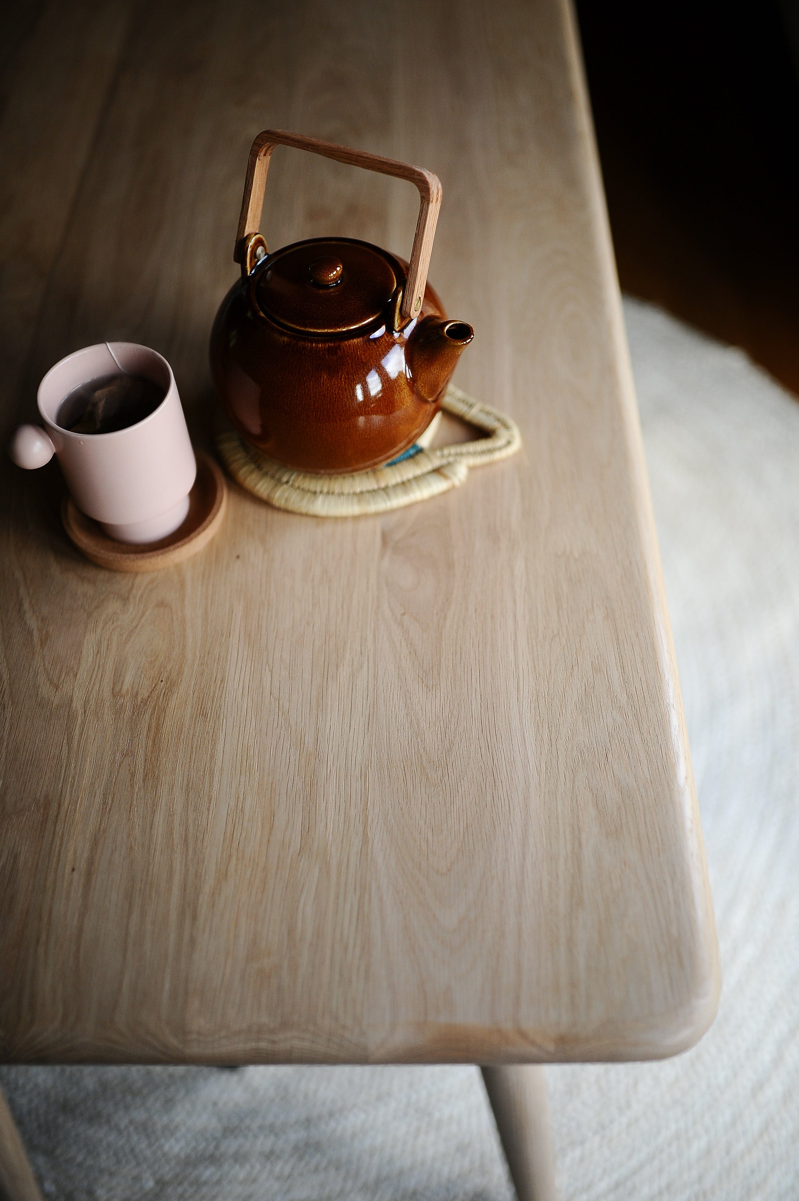 7MAGOKfurniture Kitchen & Dining Room Tables Rectangular Solid Oak Dining Table, 4–8 Seater, Round Tapered Legs | KALMA Collection