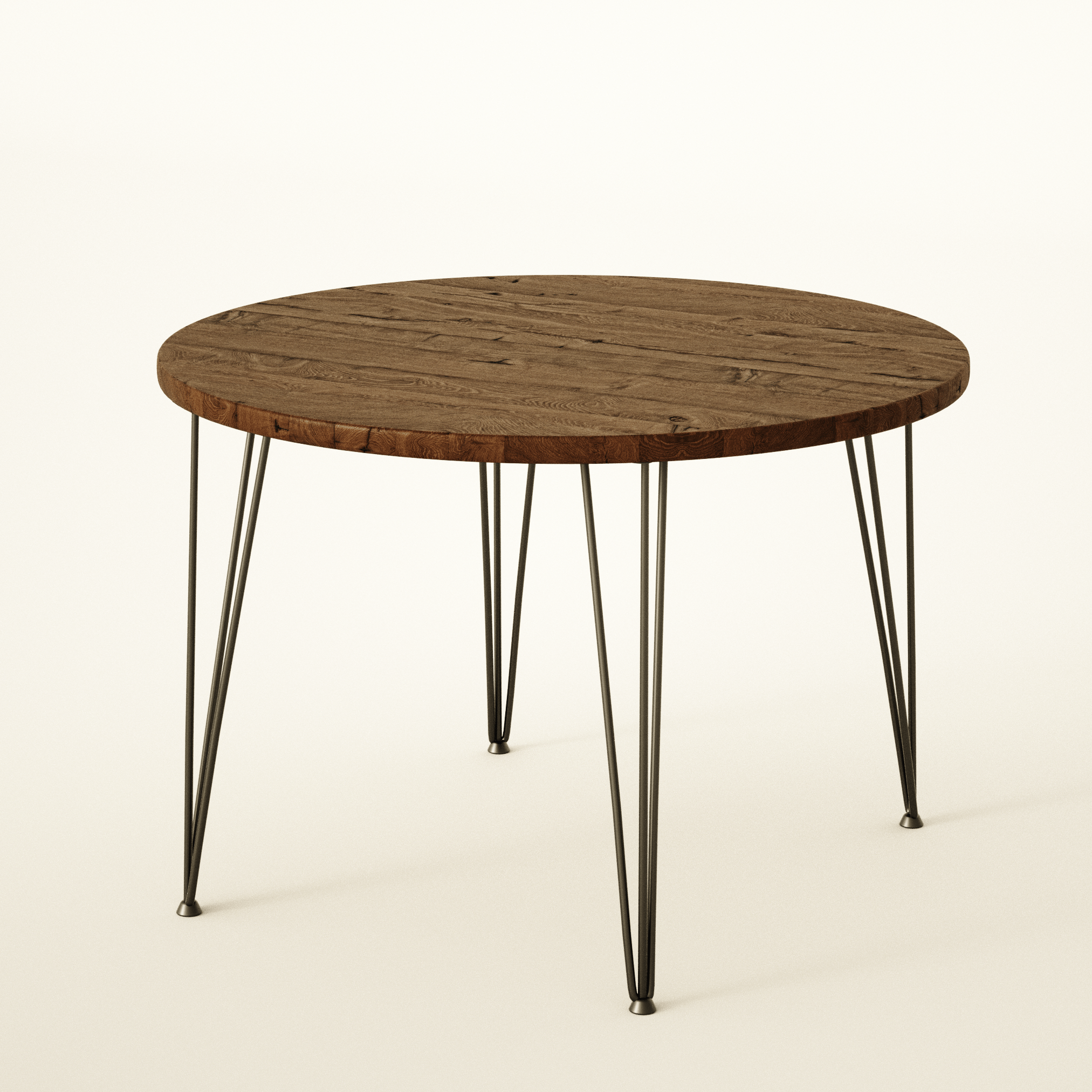 7MAGOKfurniture Kitchen & Dining Room Tables Round Dining Table, 4 & 6 Seater, Reclaimed Wood on Hairpin Legs | RECLAIMED Collection