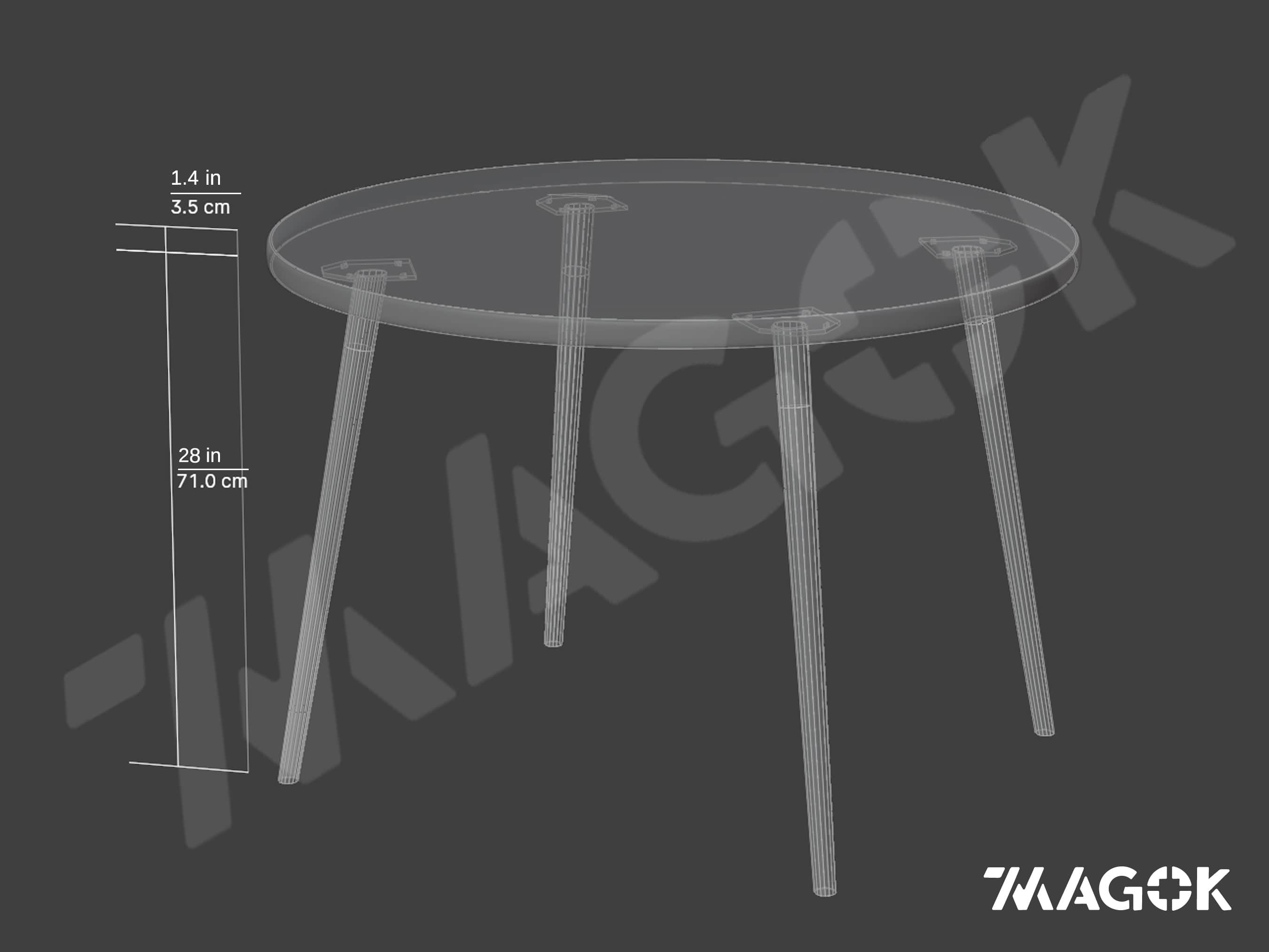 7MAGOKfurniture Kitchen & Dining Room Tables Round Dining Table, Reclaimed Wood on Round Oak Legs | VINTAGE Collection