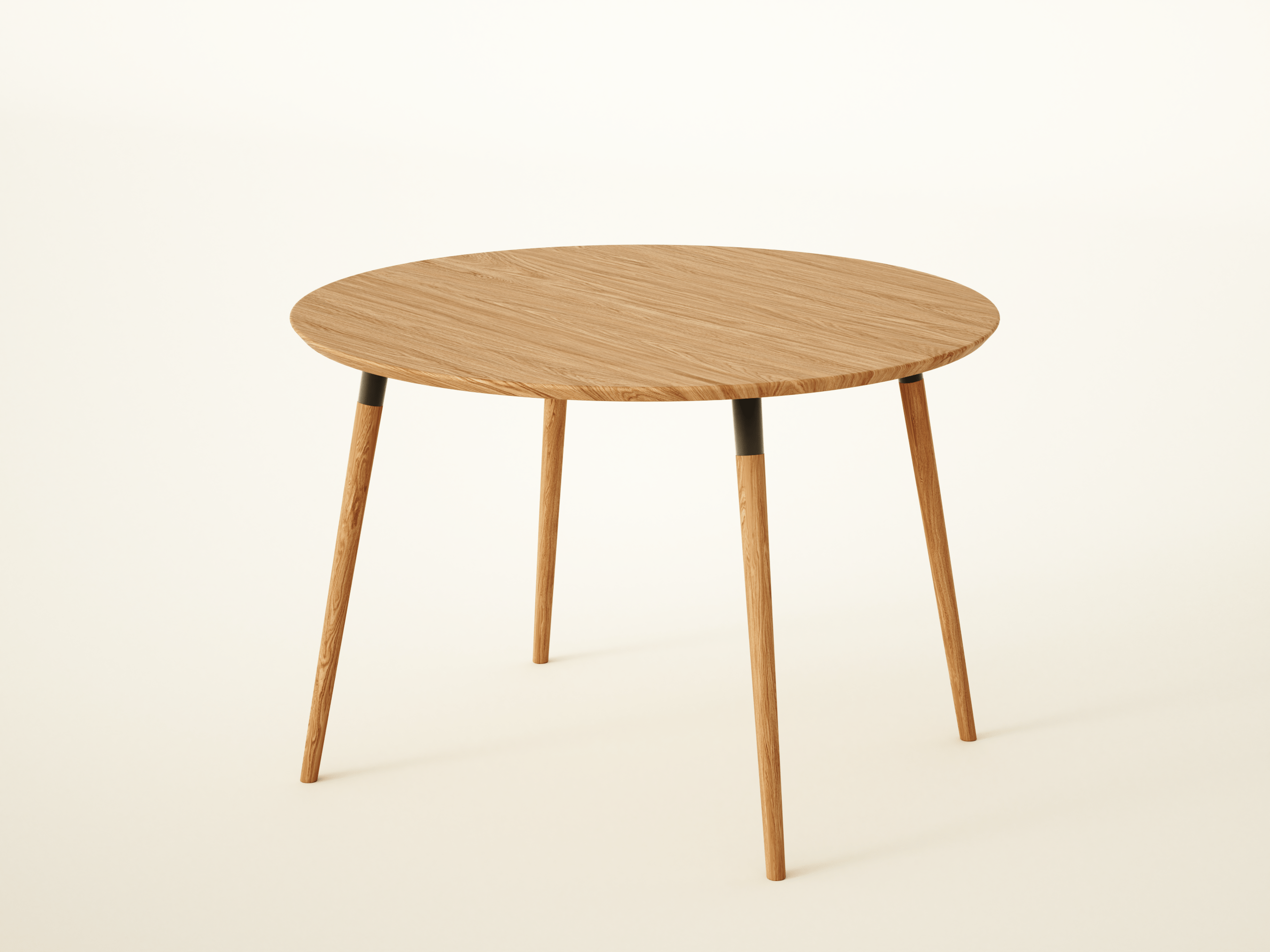 7MAGOKfurniture Kitchen & Dining Room Tables Round Solid Oak Dining Table on Round Tapered Legs | SOPHIA Collection