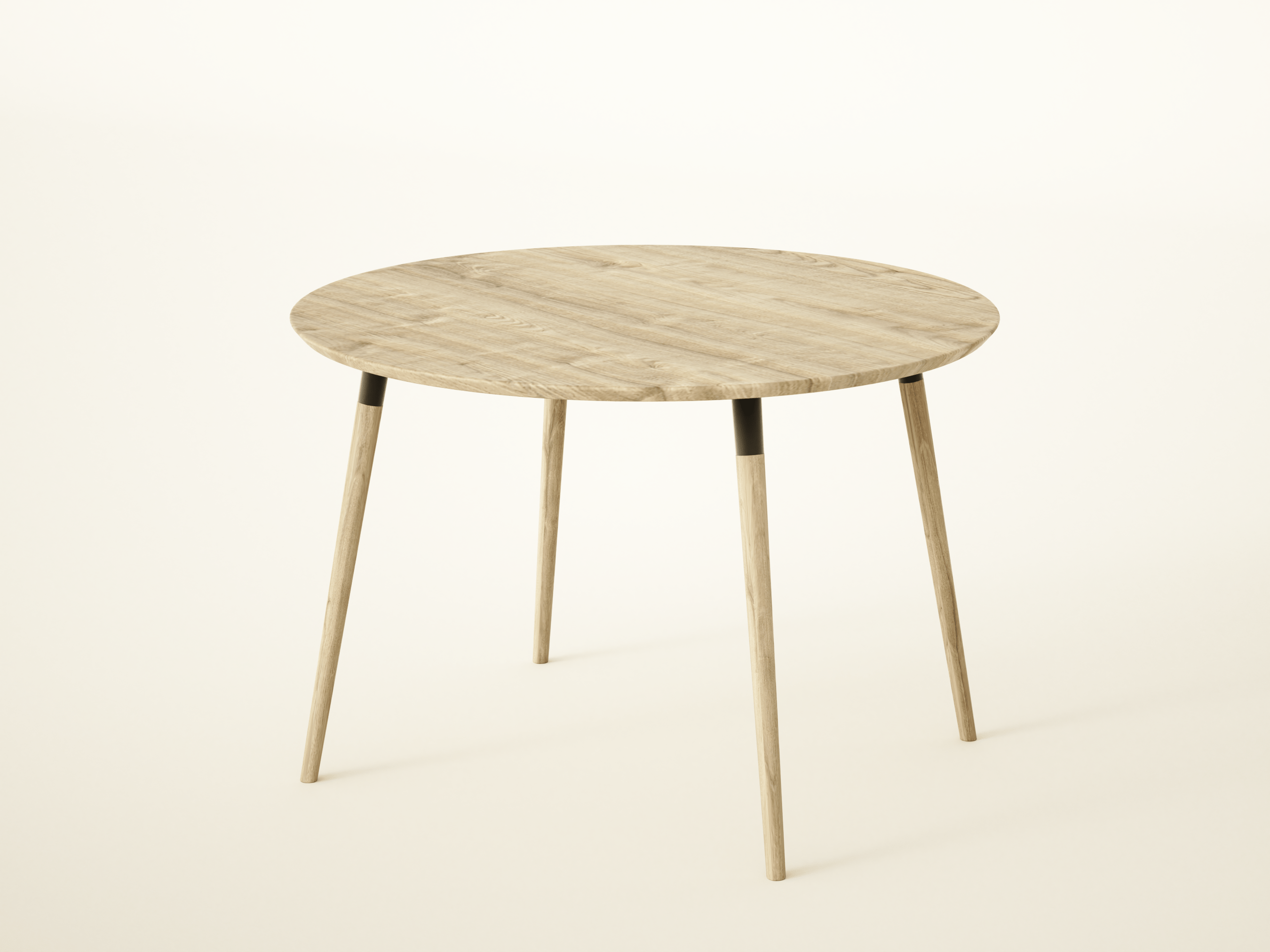 7MAGOKfurniture Kitchen & Dining Room Tables Round Solid Oak Dining Table on Round Tapered Legs | SOPHIA Collection