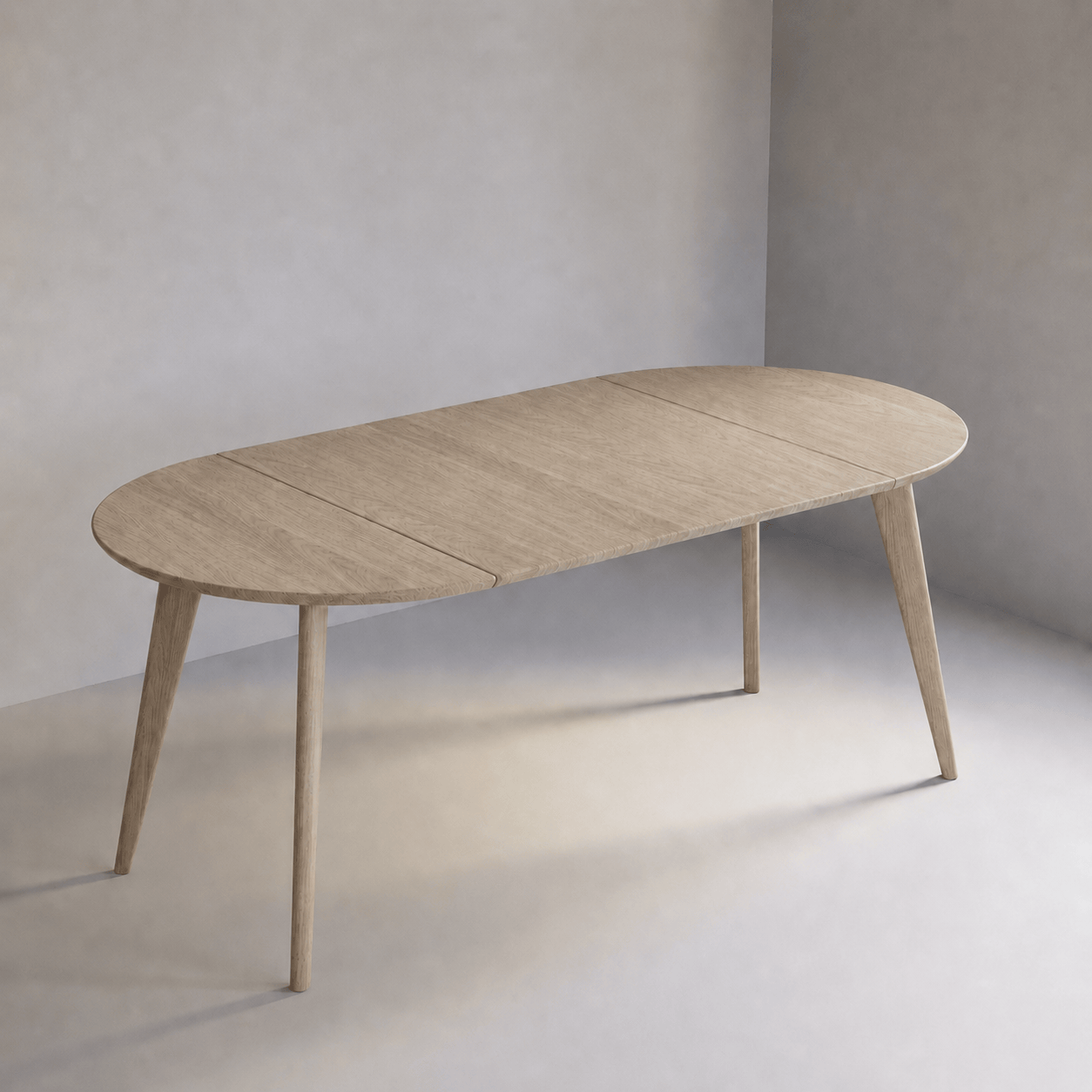7MAGOKfurniture Kitchen & Dining Room Tables Round-to-Oval Extendable Solid Oak Dining Table, Swiss Edge | KANTAR Collection