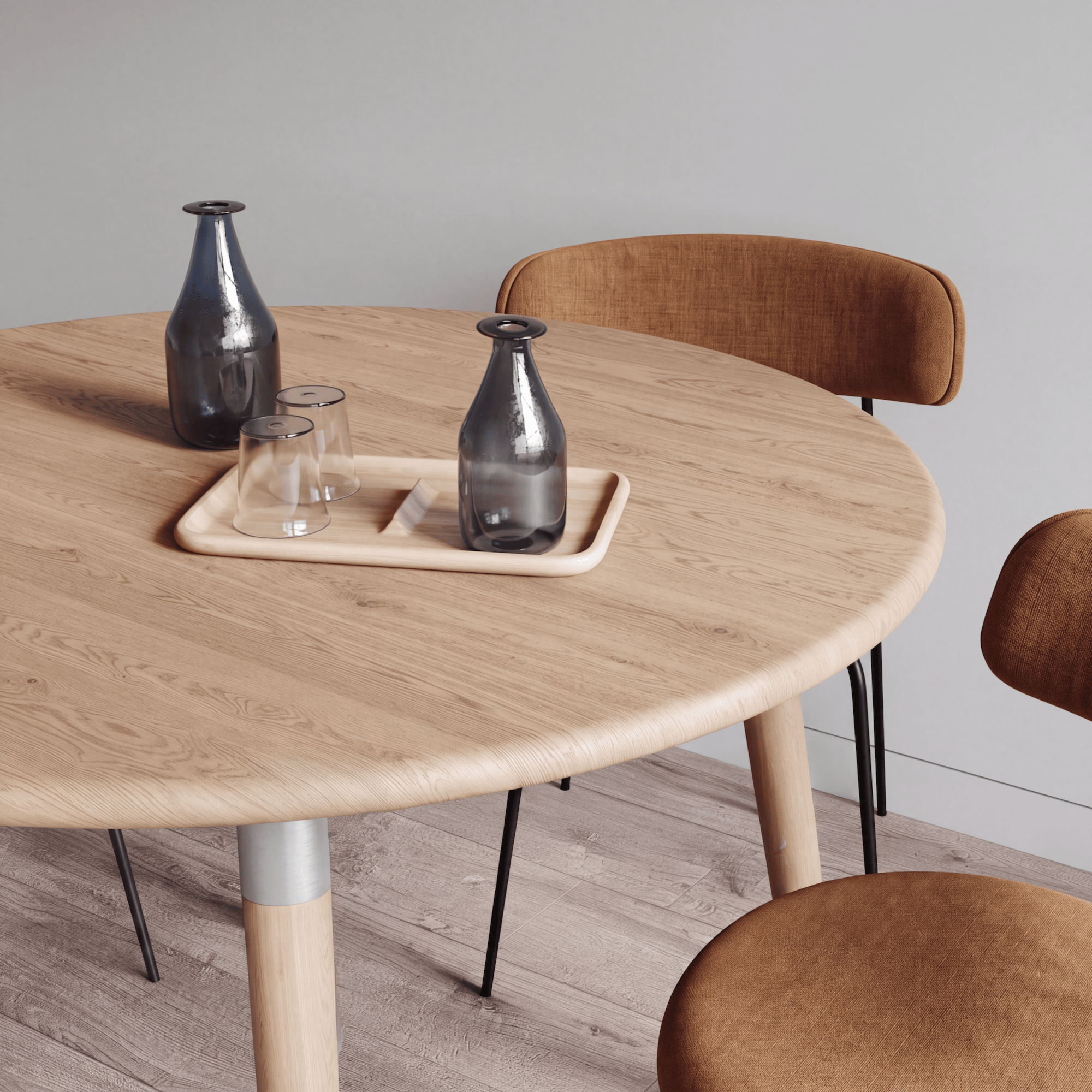 7MAGOKfurniture Kitchen & Dining Room Tables Solid Oak Round Dining Table – Handmade, Seats 2–6, Custom Finish | KALMA Collection
