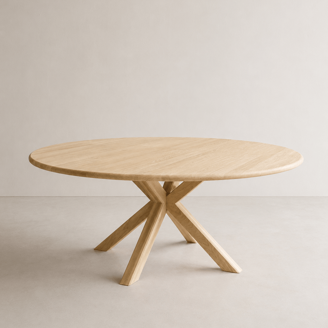 7MAGOKfurniture Kitchen & Dining Room Tables Solid Oak Round Dining Table, Pedestal Base, Seats 4–10 | KALMA Collection