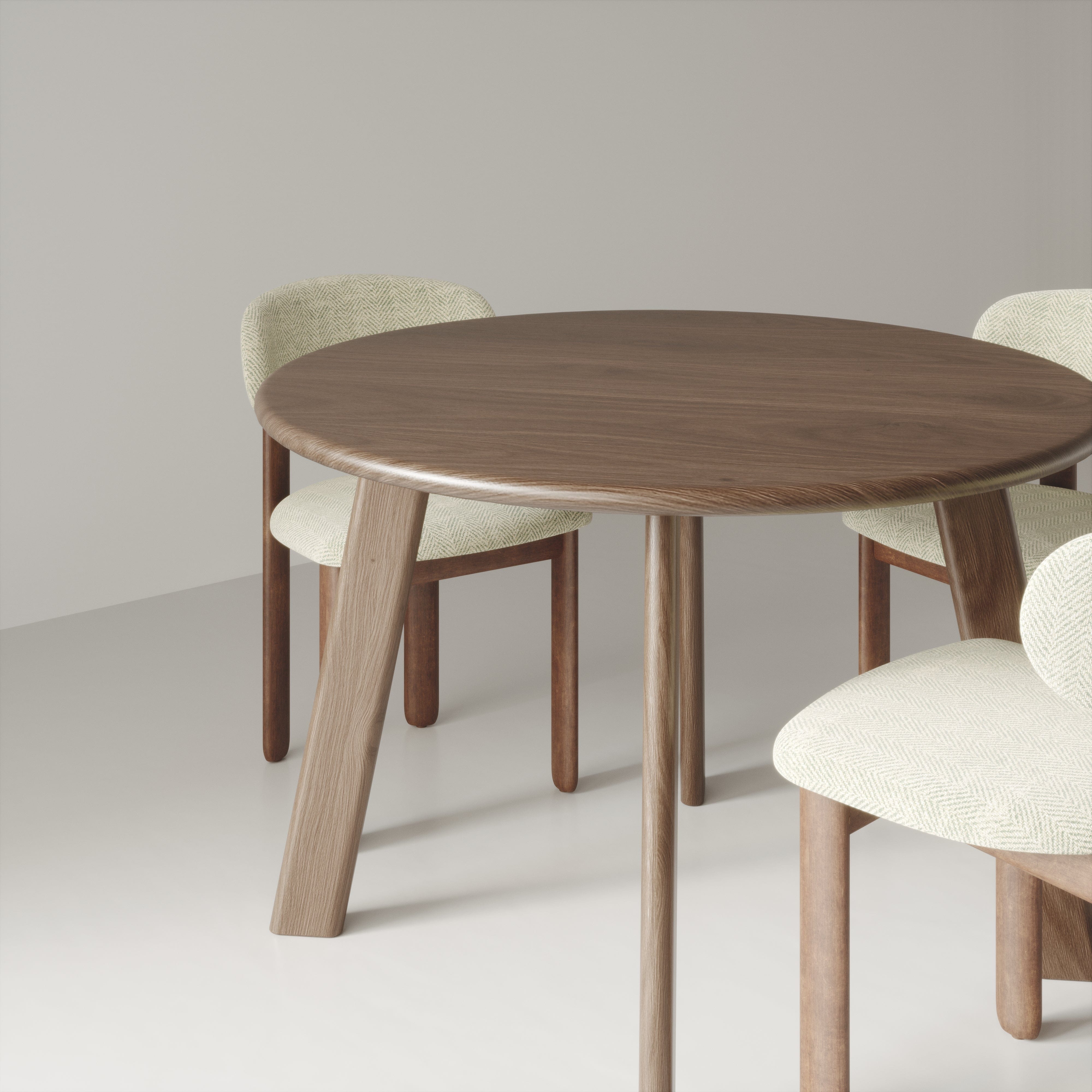 7MAGOKfurniture Kitchen & Dining Room Tables Solid Oak Round Dining Table, Seats 2–6, Custom Finish | MILAN Collection