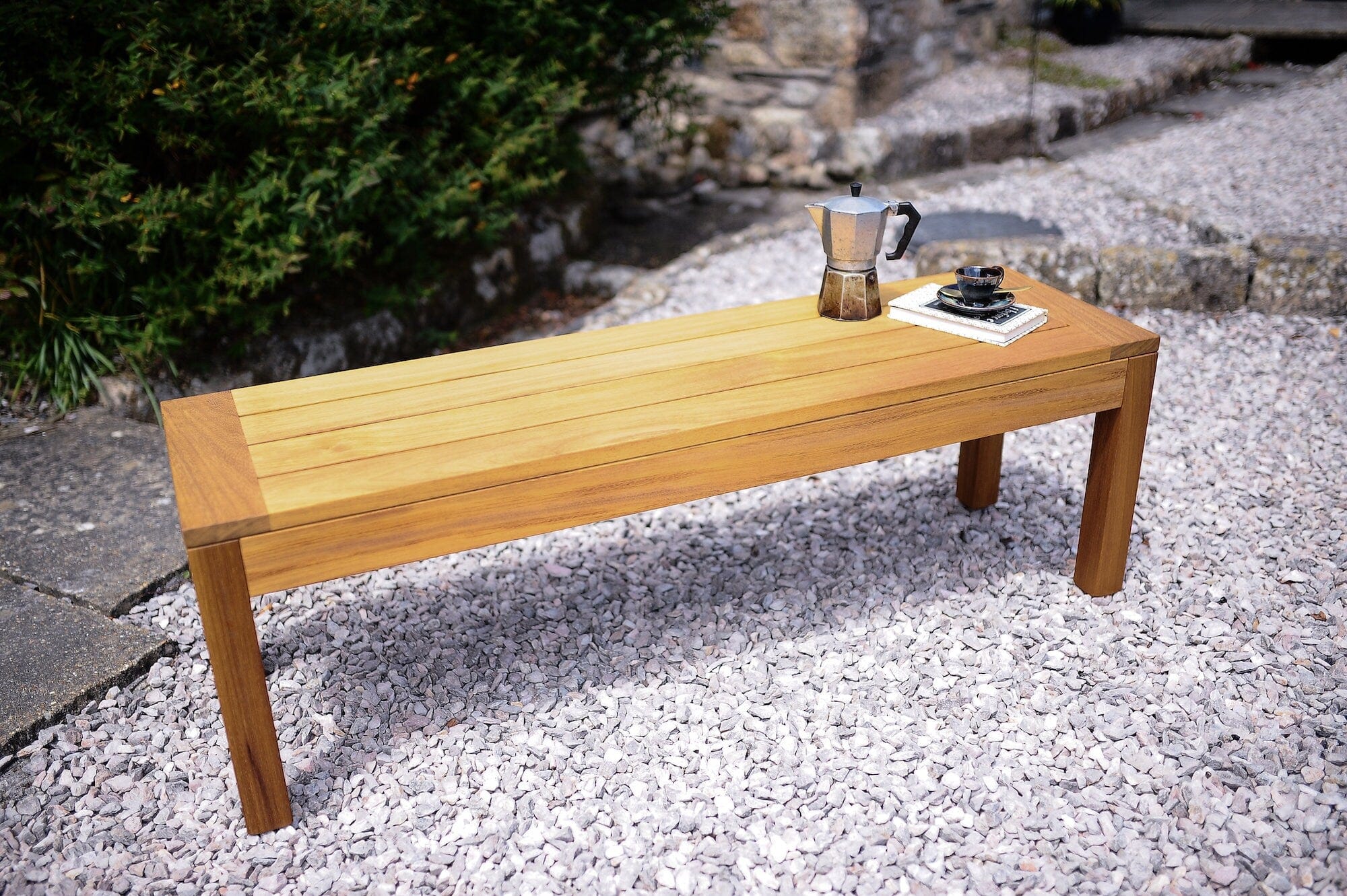 7MAGOKfurniture outdoor garden bench Outdoor Bench, Sustainable Iroko Wood, Garden Seating