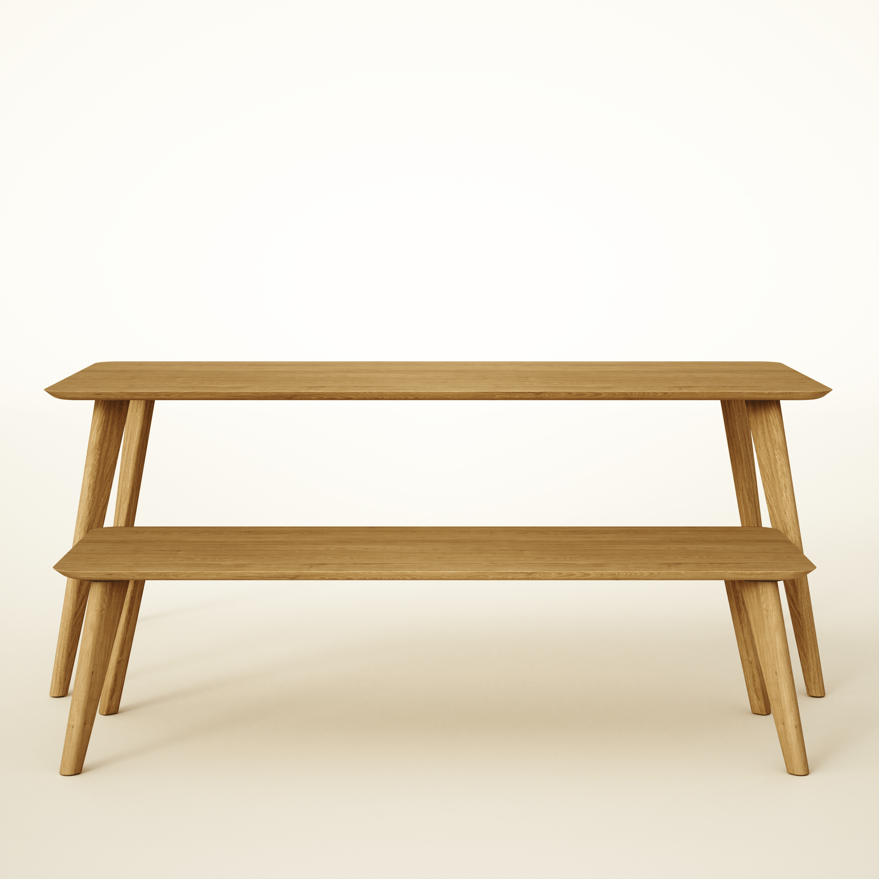 Dining Table & Bench Set, 4, 6, 8 Seater, Solid Oak / KANTAR Collection