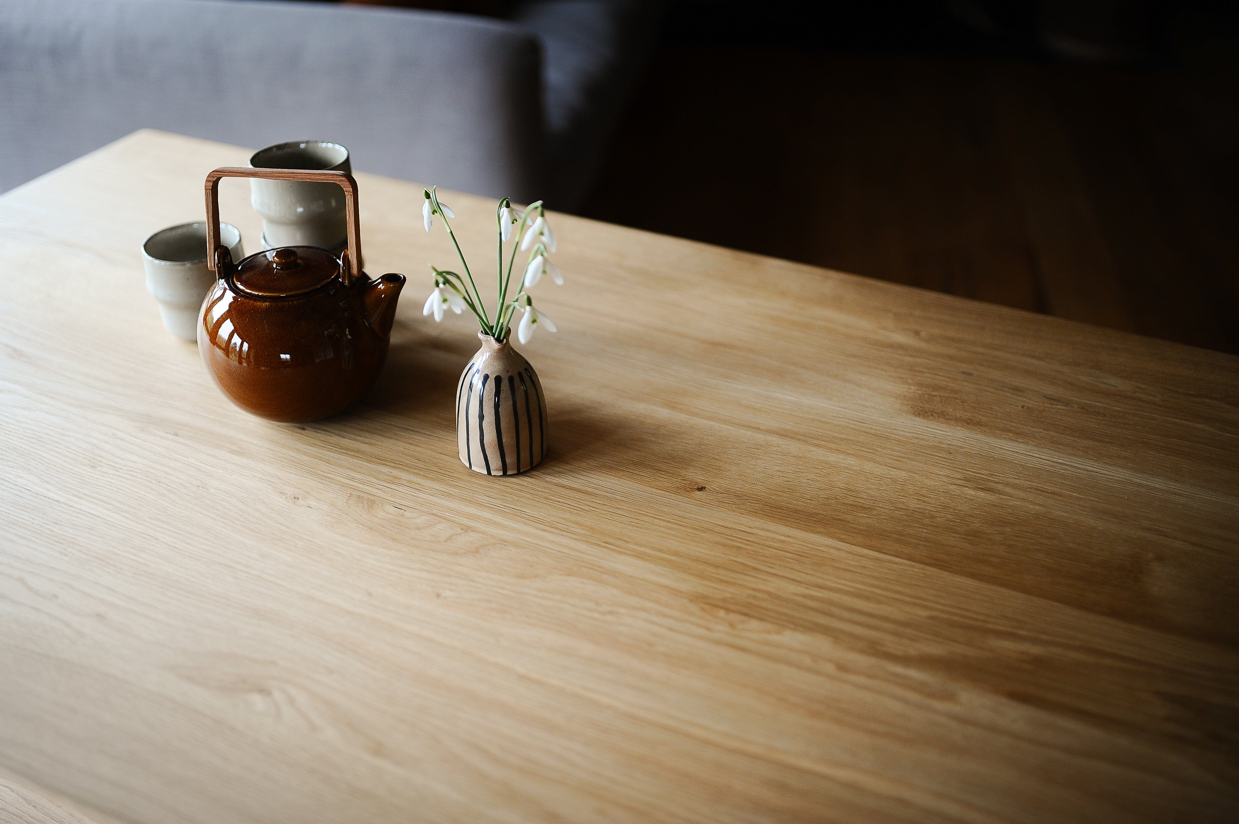 Oak Desk with Monitor Stand, Solid wood, Customisable, OAKWELL collection