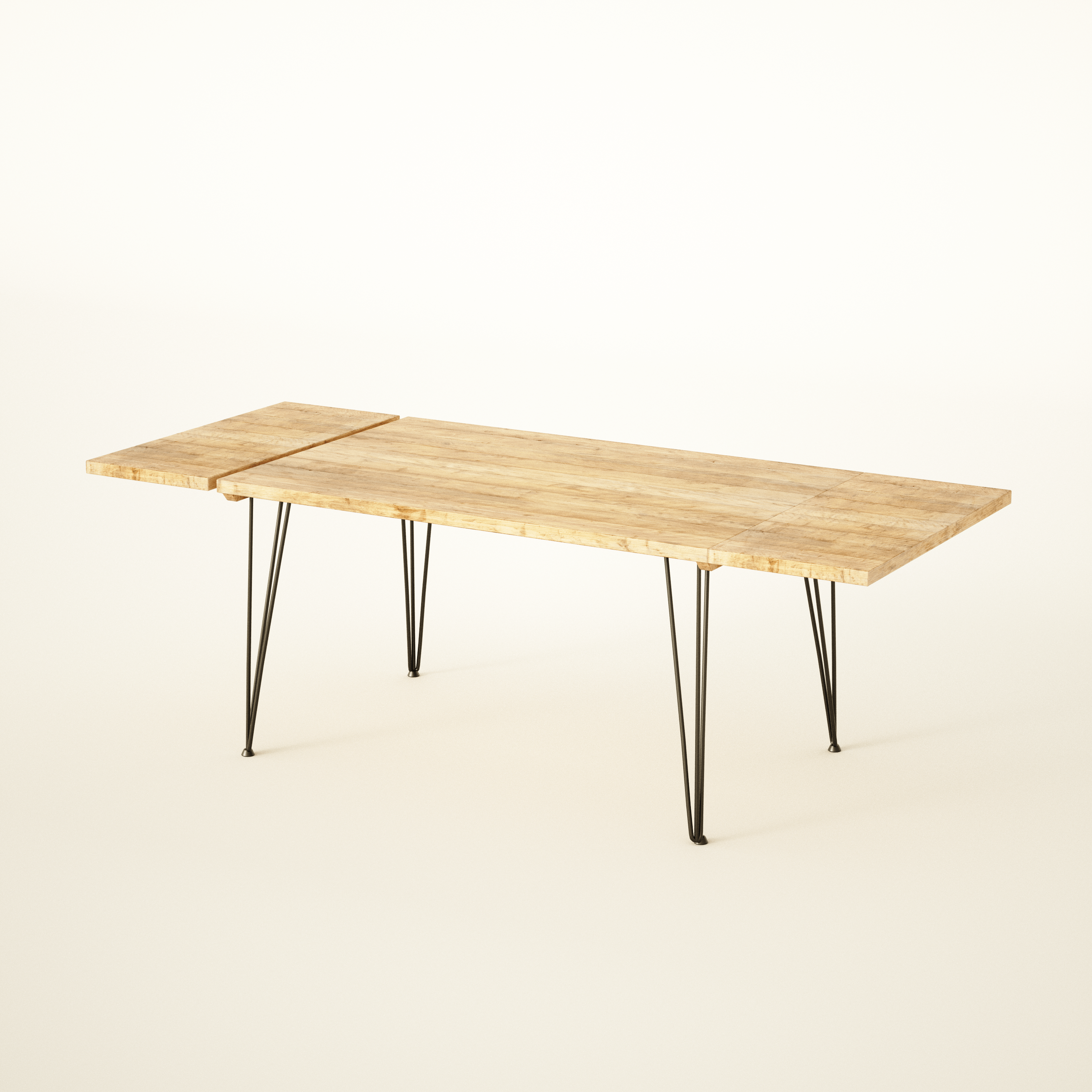 Extendable Dining Table, Scaffold top, Retro Hairpin / RECLAIMED Collection