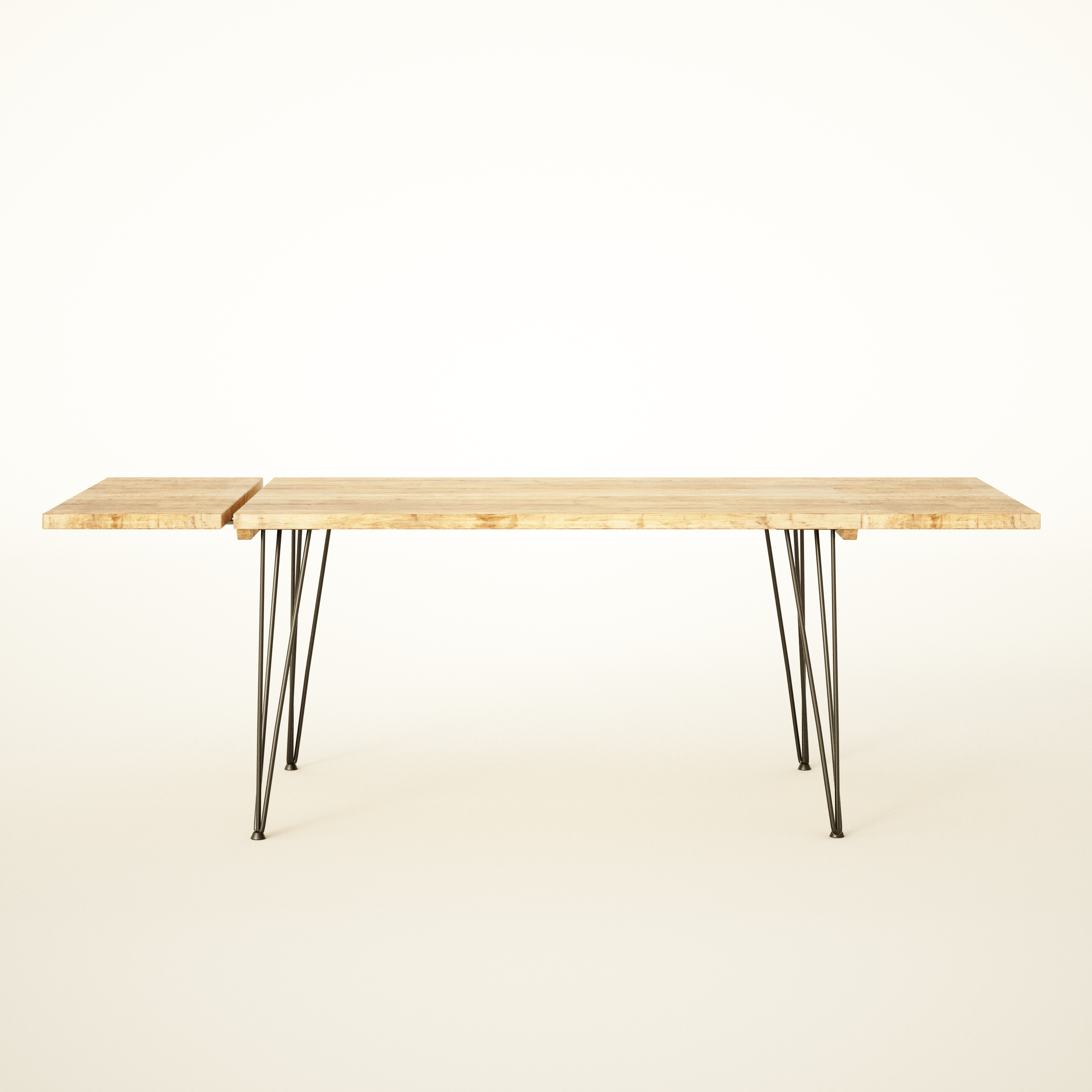 Extendable Dining Table, Scaffold top, Retro Hairpin / RECLAIMED Collection