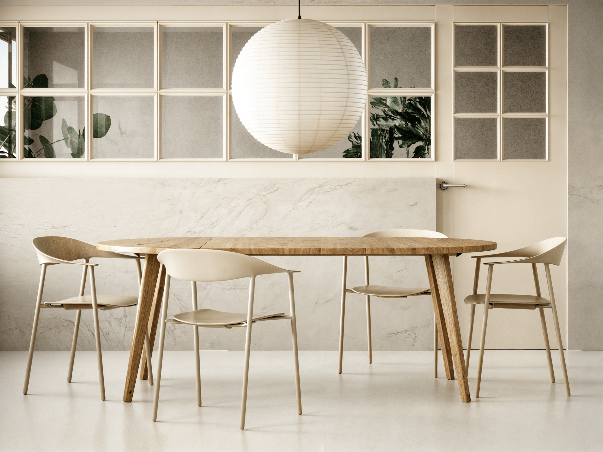 Runder, ausziehbarer Tisch aus massiver Eiche, 6–10 Sitzplätze / OAKWELL-Kollektion