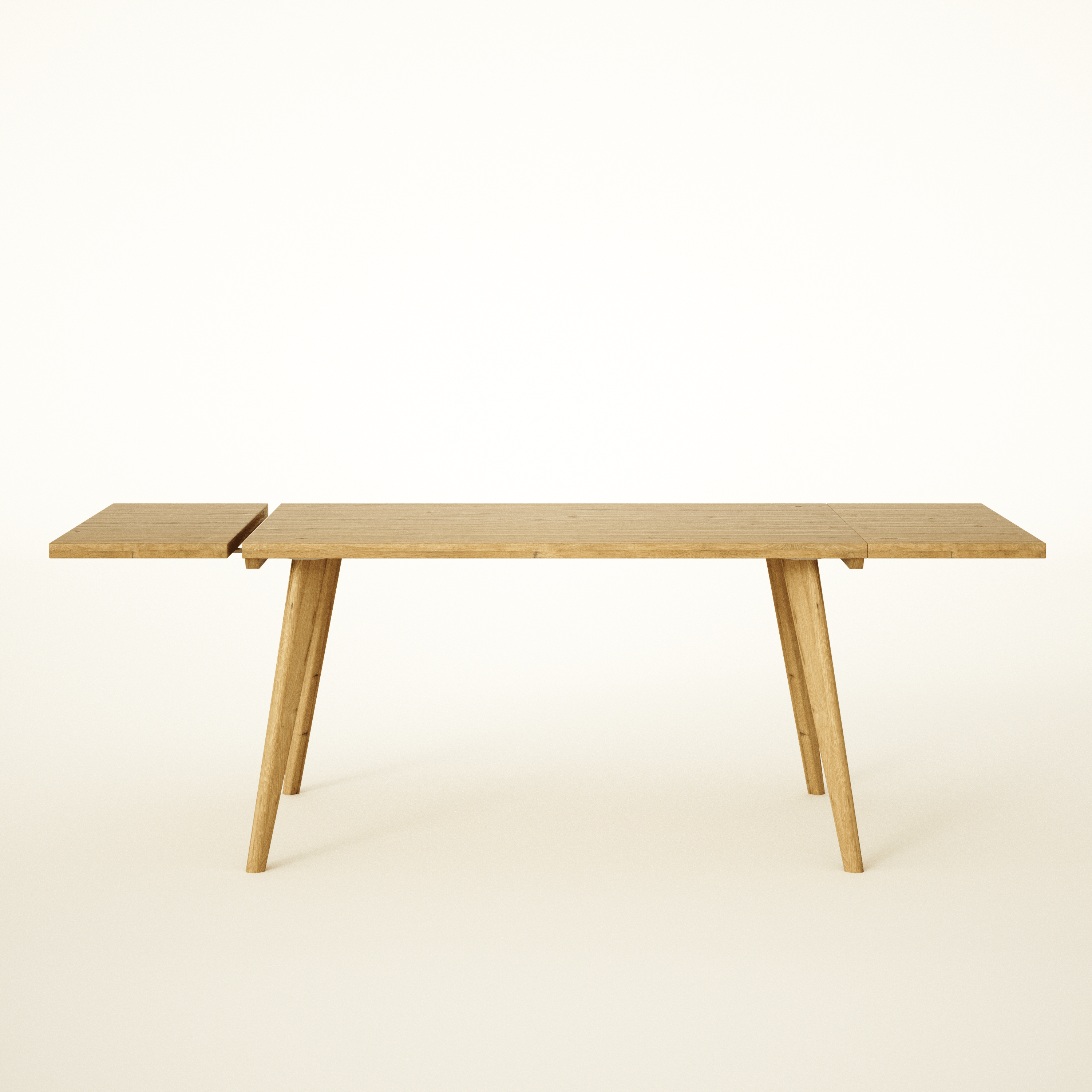 Mesa de comedor extensible, roble macizo europeo / Colección OAKWELL
