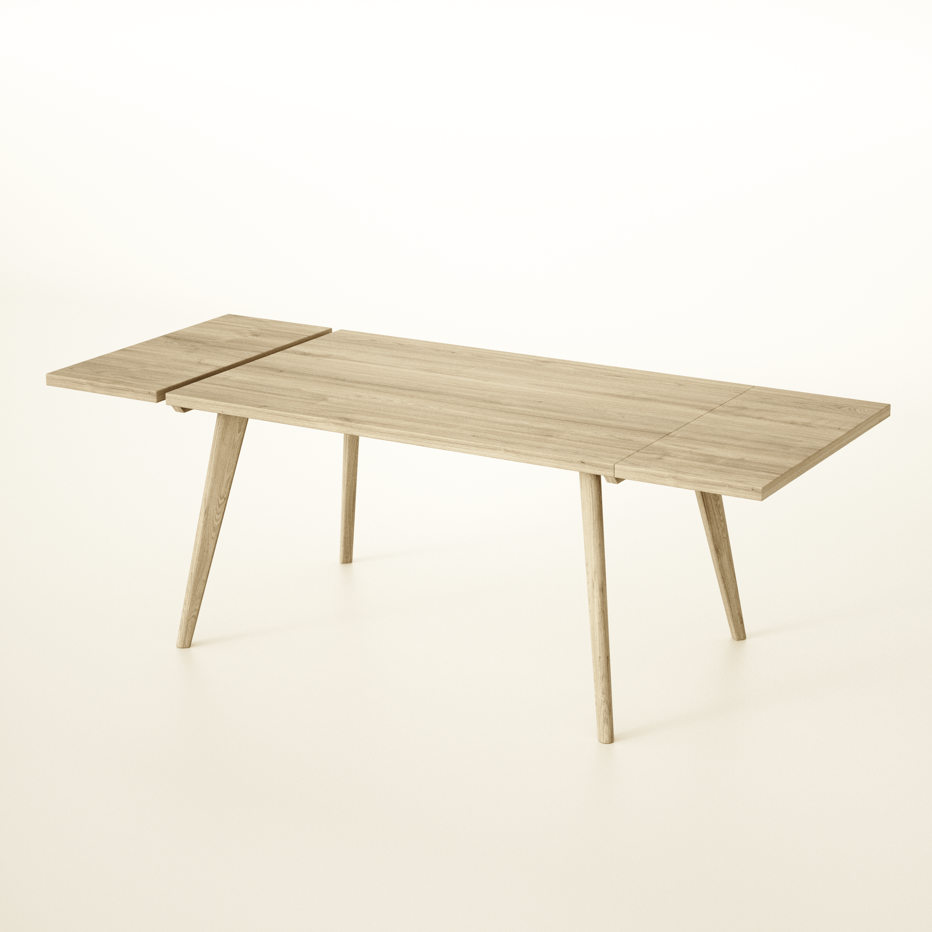 Mesa de comedor extensible, roble macizo europeo / Colección OAKWELL