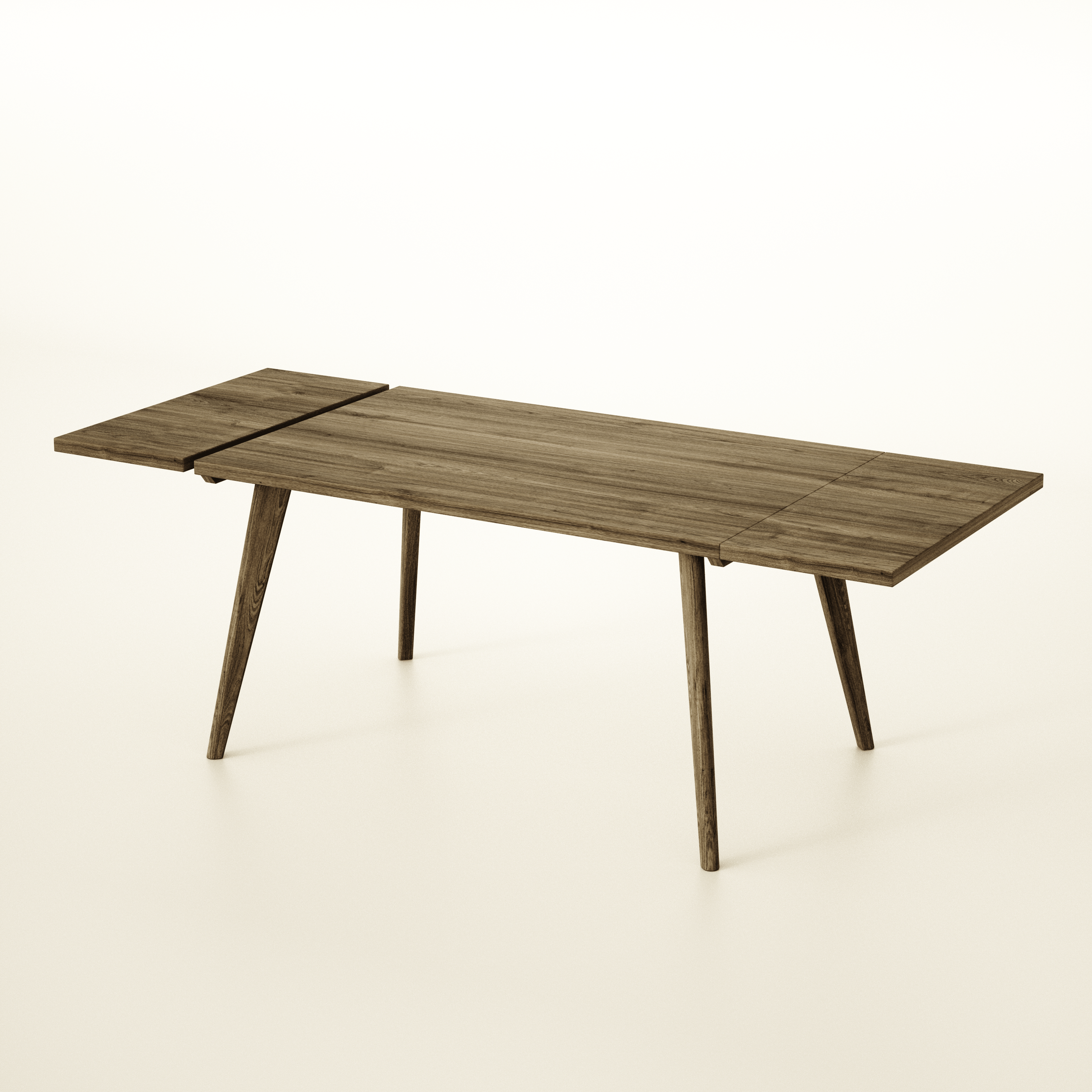 Mesa de comedor extensible, roble macizo europeo / Colección OAKWELL