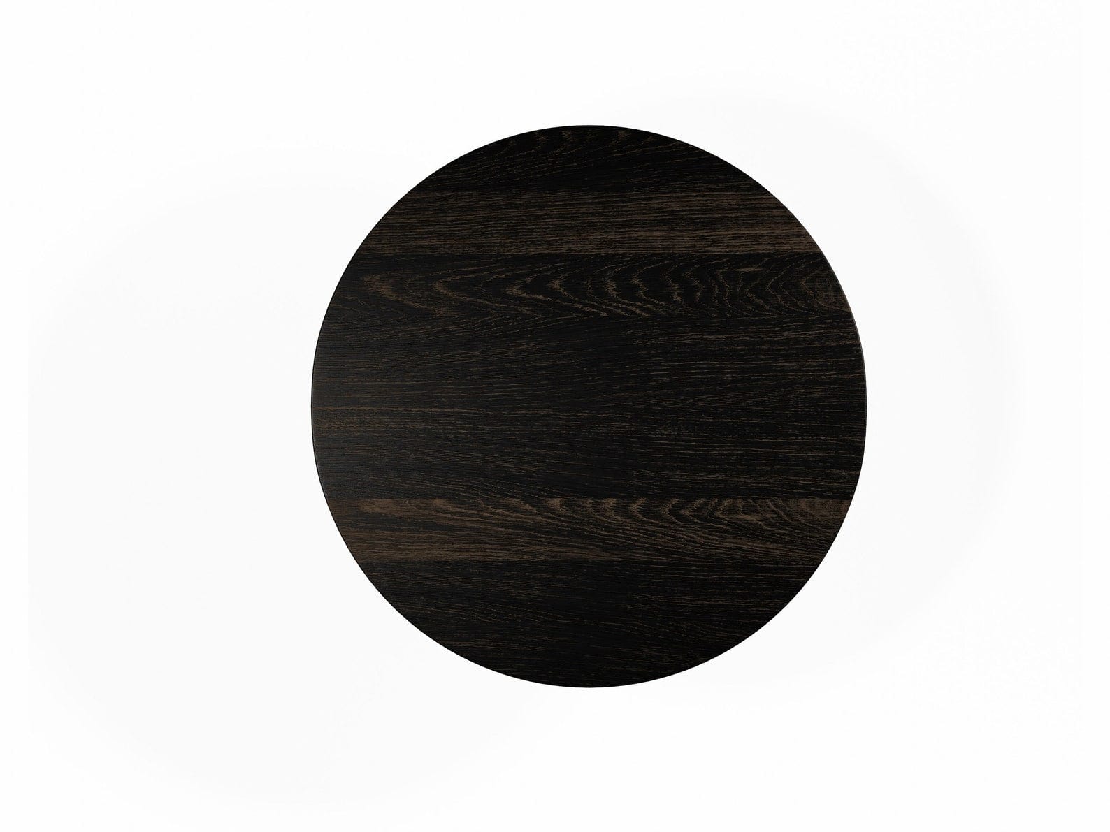 Round Dining Table in Black Oak on Black Steel Danish Legs, 4-6 seater / EARTH Collection