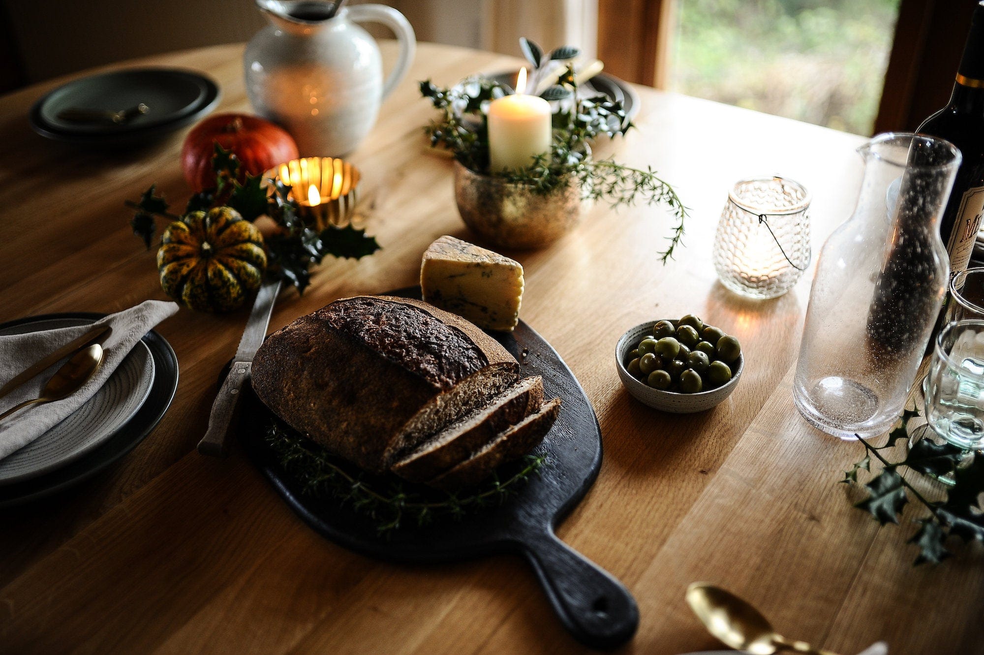 Banco de roble macizo, estilo escandinavo / Colección KANTAR