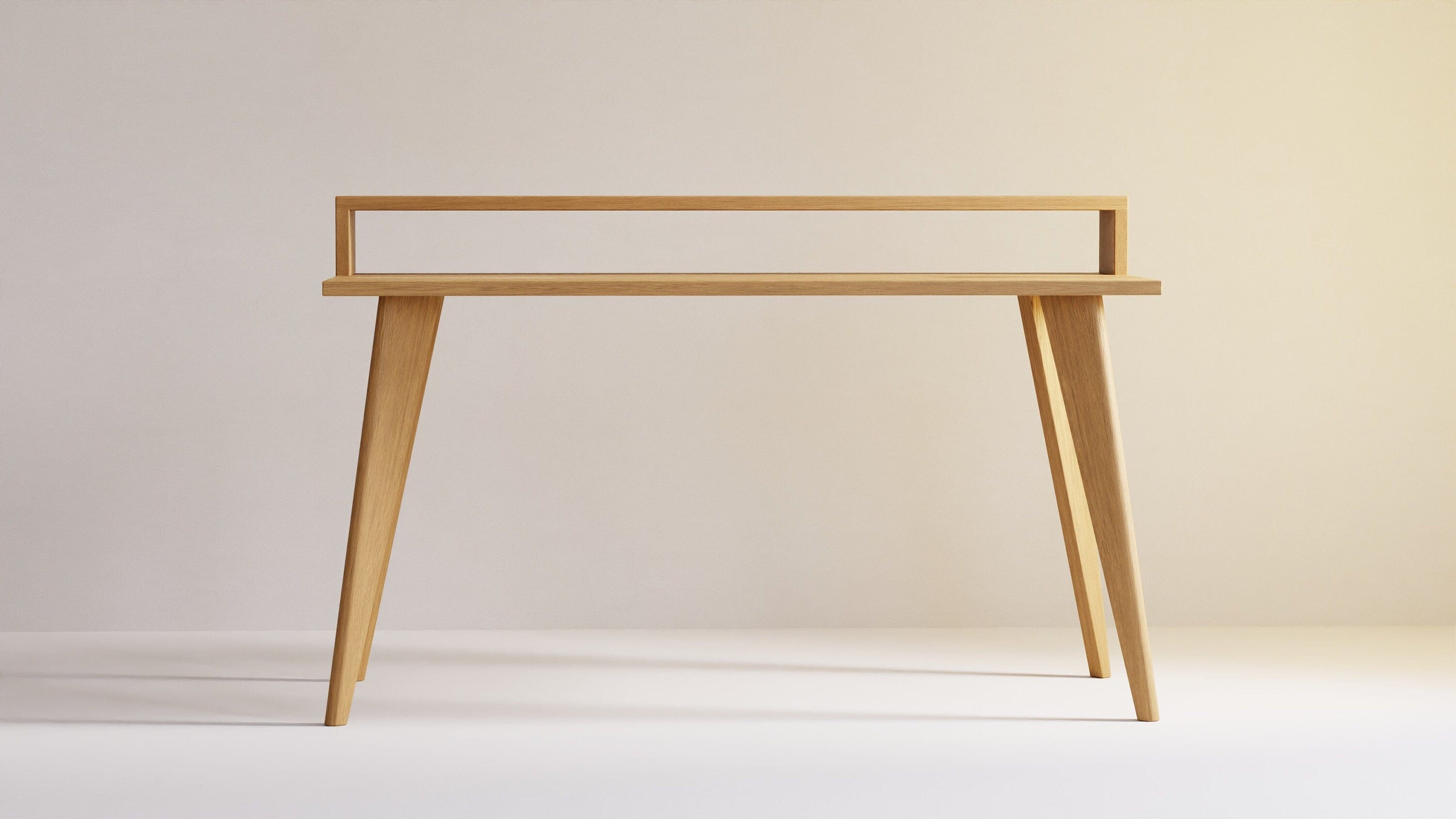 Oak Desk with Monitor Stand, Solid wood, Customisable, OAKWELL collection