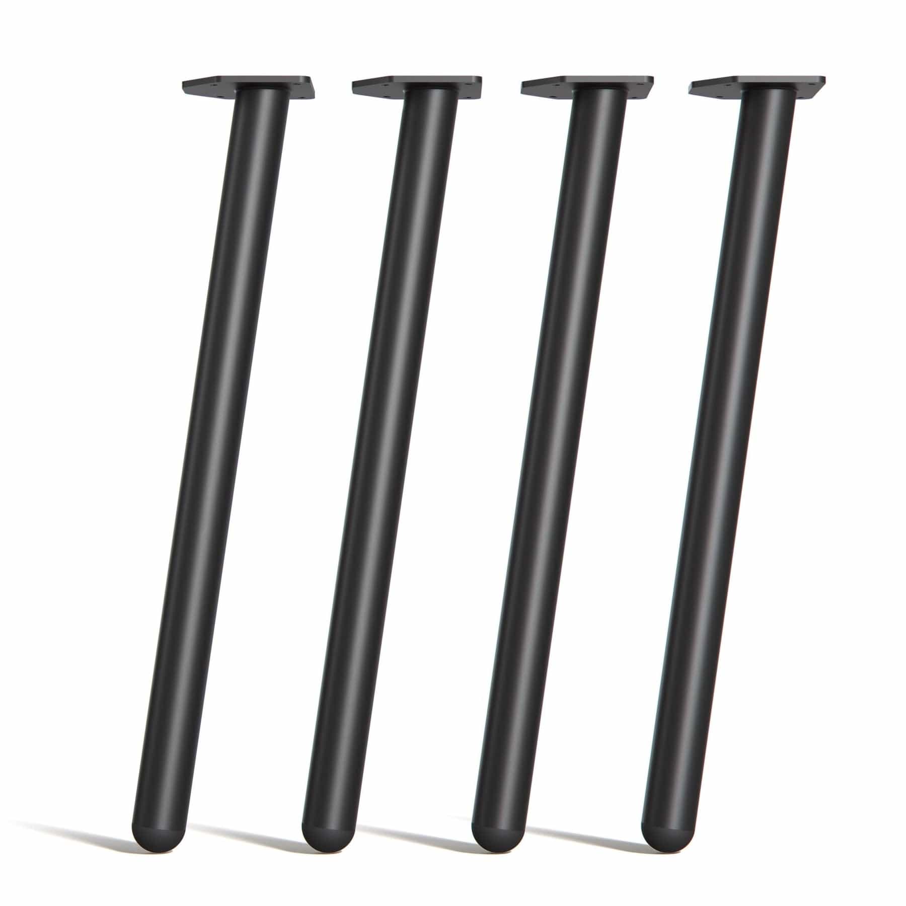 Mesa de comedor redonda extensible de roble con patas de acero negro, Colección GAIA
