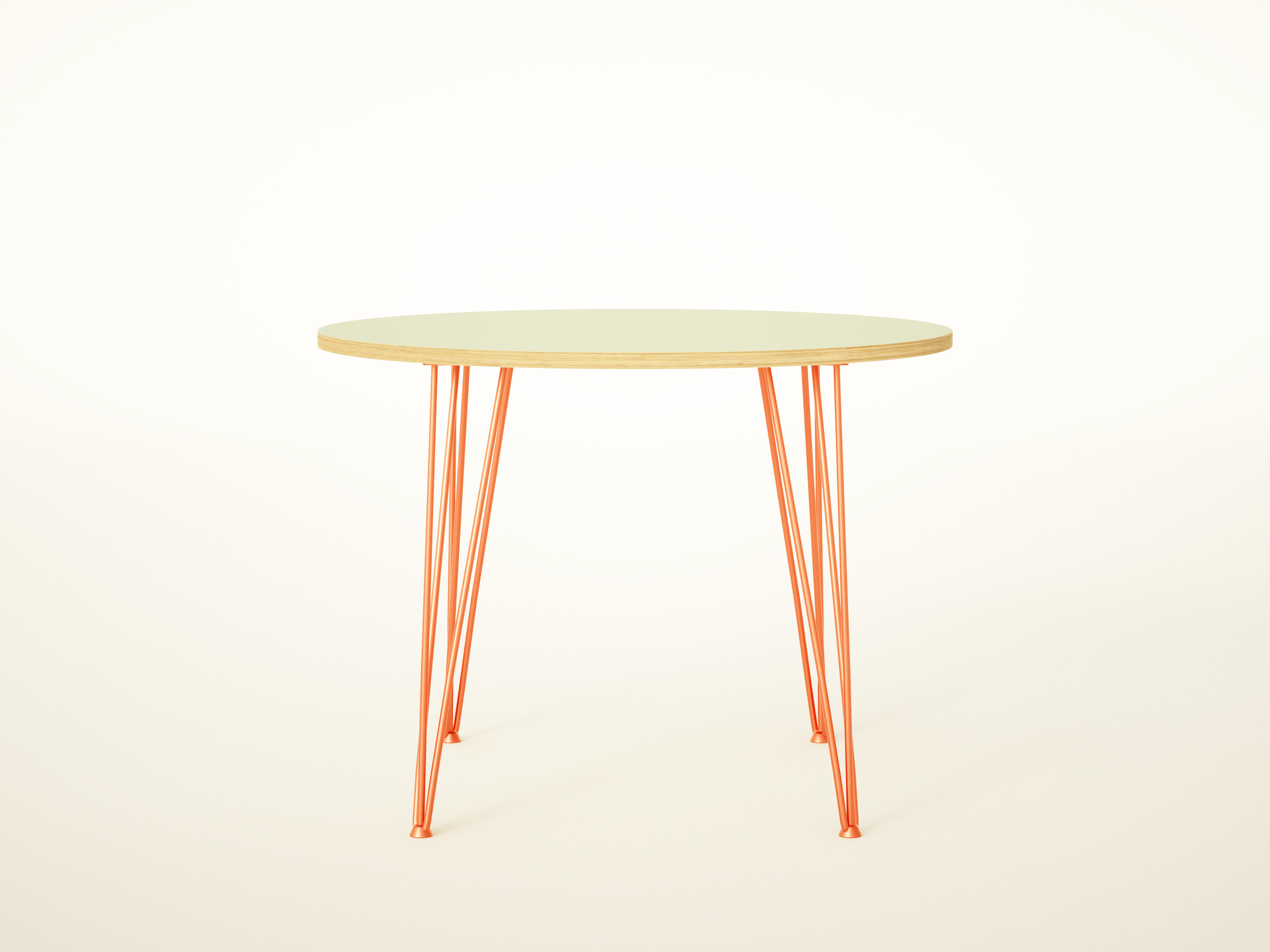 Round Formica Retro Dining Table on Hairpin Legs / BIRCH PLY COLLECTION