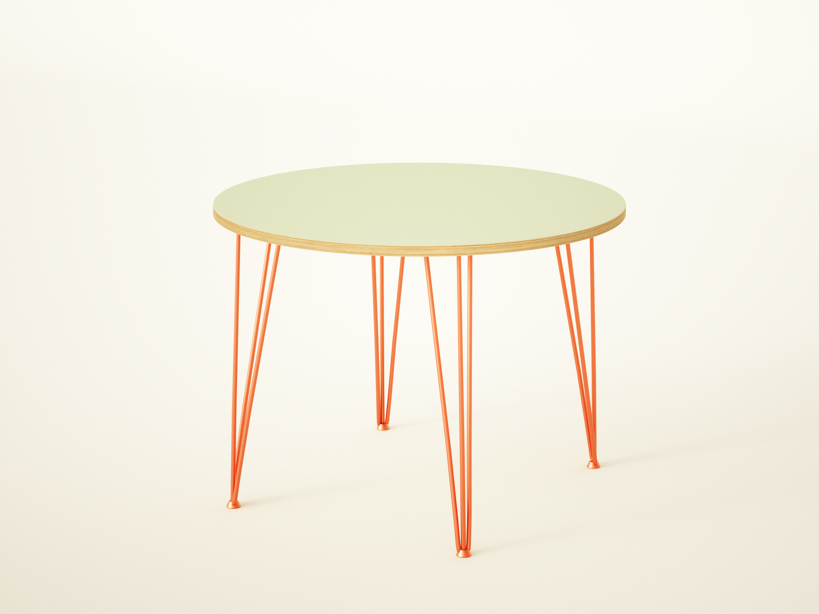 Round Formica Retro Dining Table on Hairpin Legs / BIRCH PLY COLLECTION