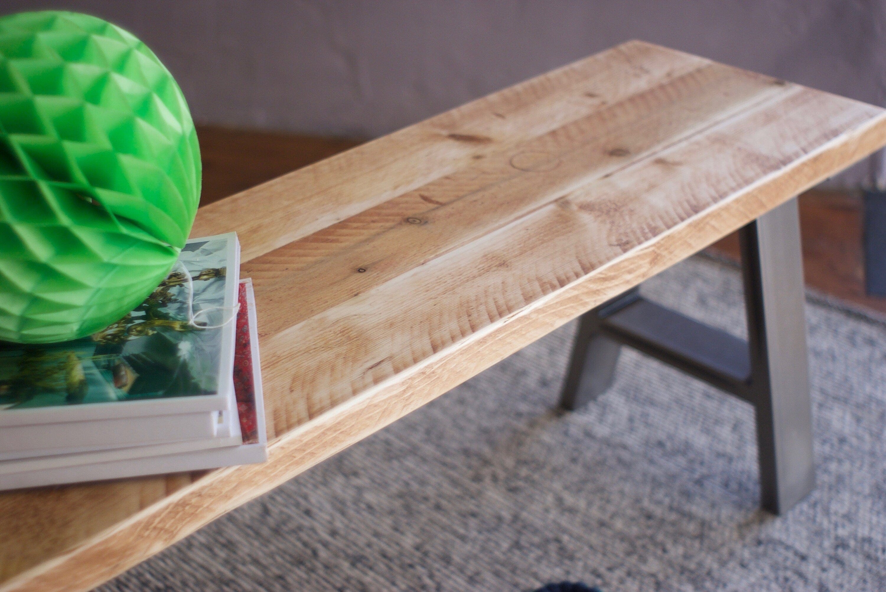 7MAGOKfurniture Benches Industrial, Rustic Bench, Reclaimed Scaffold Board, A-Frame Legs | INDUSTRIAL Collection