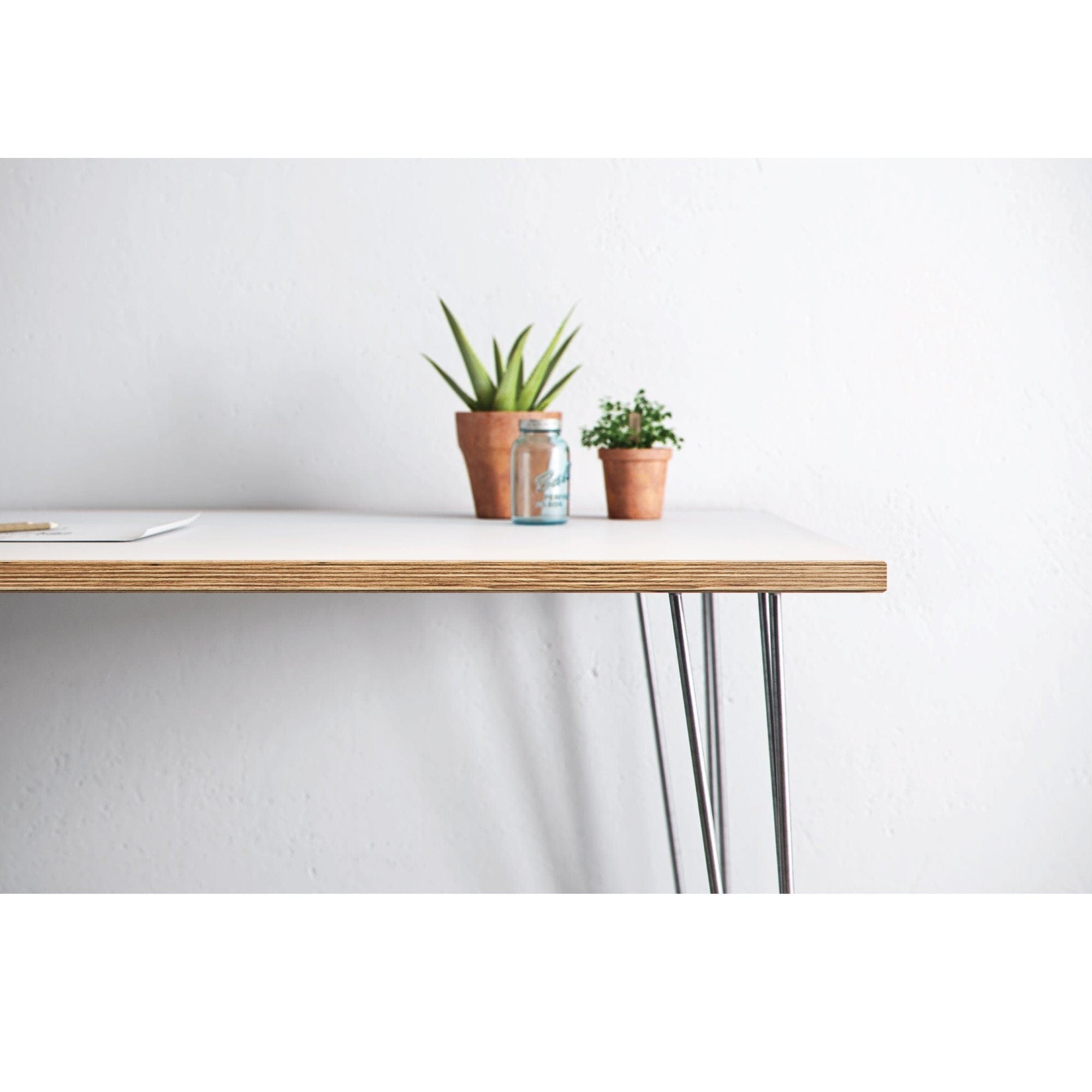 7MAGOKfurniture Desks Office Desk, Formica Top on Hairpin Legs | BIRCH PLY Collection