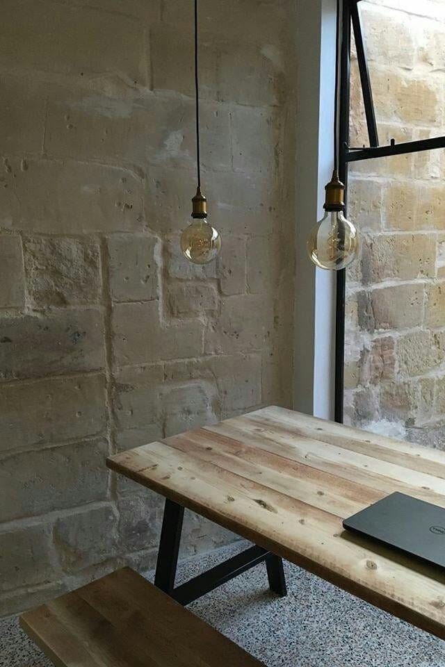 7MAGOKfurniture Kitchen & Dining Room Tables Industrial Dining Table, Reclaimed Wood on A-Frame Steel Legs | INDUSTRIAL Collection