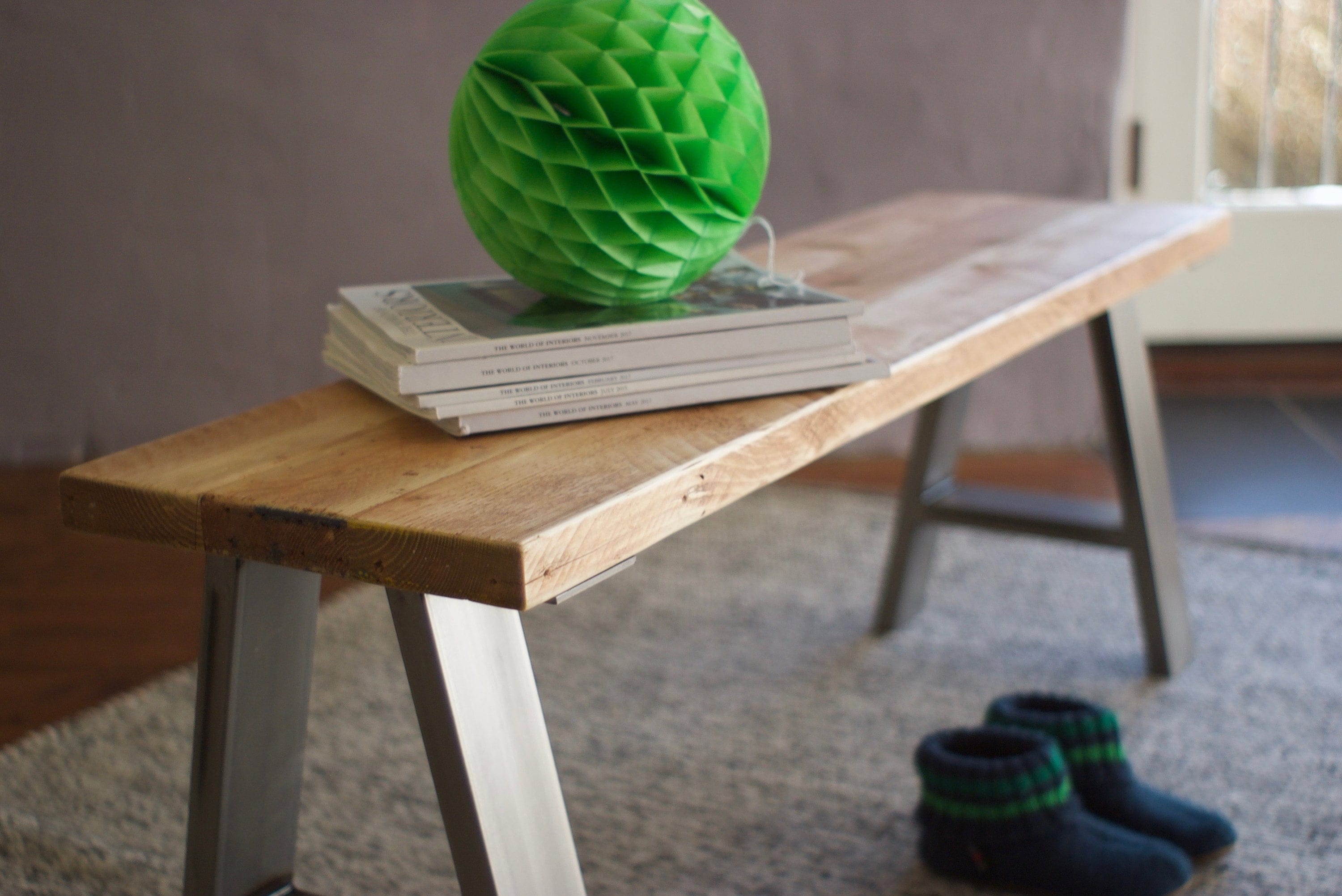 Industrial, Rustic Bench. Reclaimed Scaffold Board, A-Frame legs / INDUSTRIAL Collection