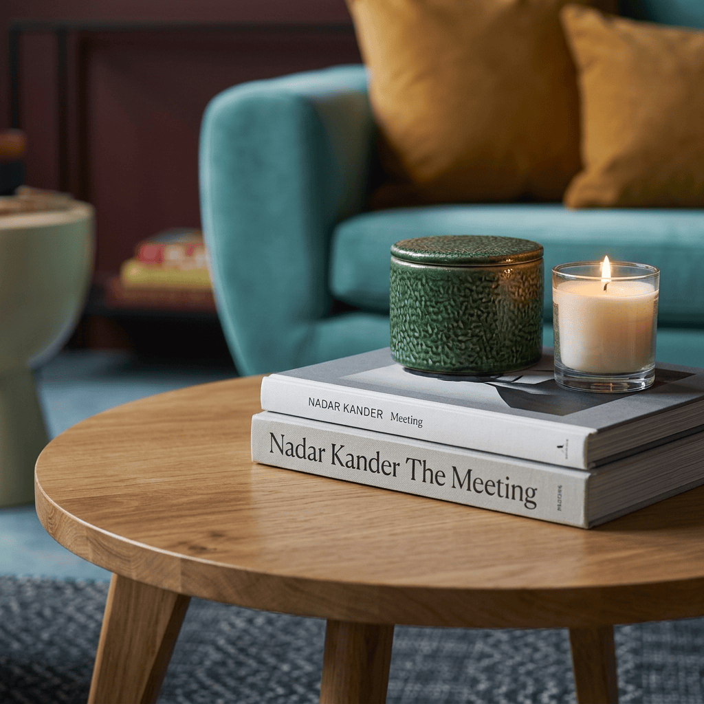 7MAGOKfurniture Coffee Tables Solid Oak Round Coffee Table, Scandinavian Design | OAKWELL Collection