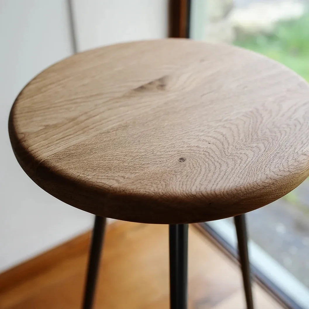 7MAGOKfurniture Kitchen & Dining Benches Solid Character Oak Prism Stool | Handmade in UK