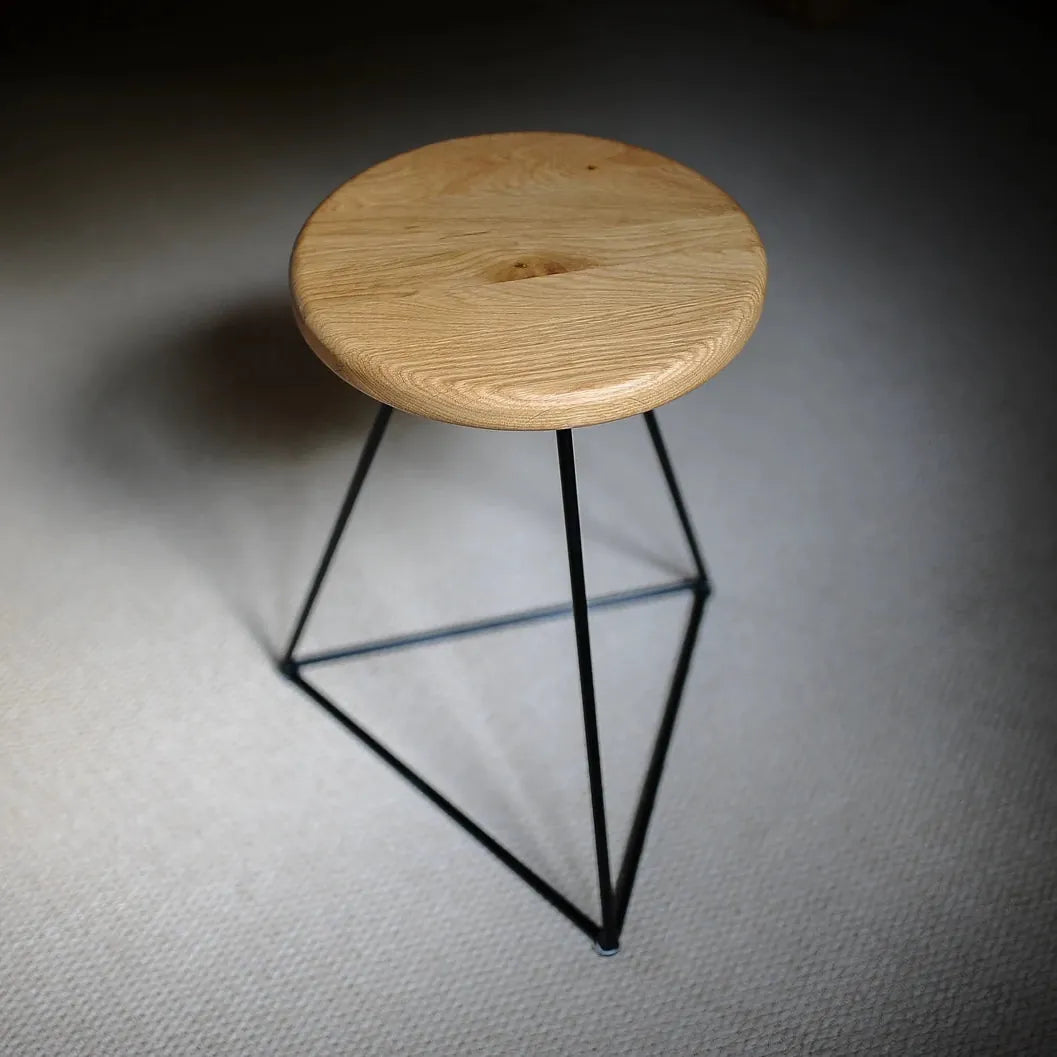 7MAGOKfurniture Kitchen & Dining Benches Solid Character Oak Prism Stool | Handmade in UK