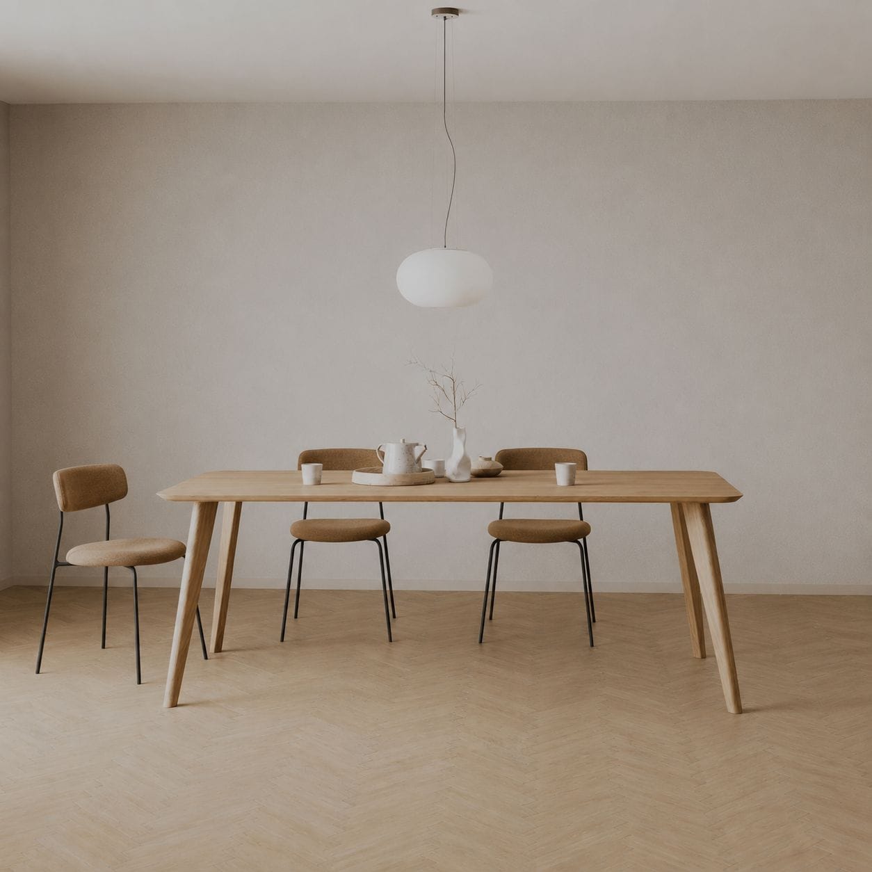 7MAGOKfurniture Kitchen & Dining chairs Solid Oak Dining Table with rounded corners & Chair Set | KANTAR Collection