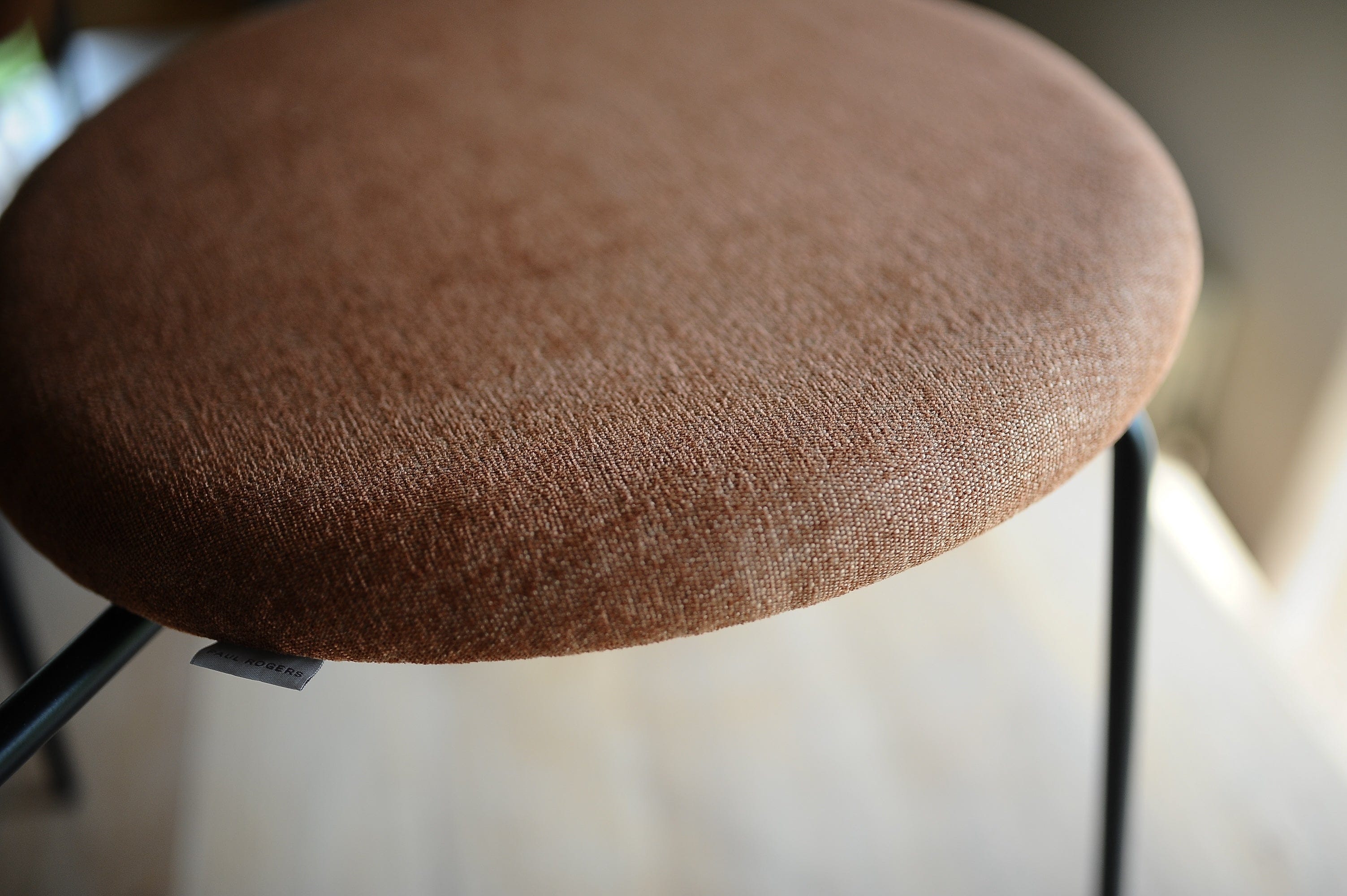 7MAGOKfurniture Kitchen & Dining chairs Upholstered Dining Chair, White & Brown Fabric, Steel Legs | x2 PARIS Chairs (white)